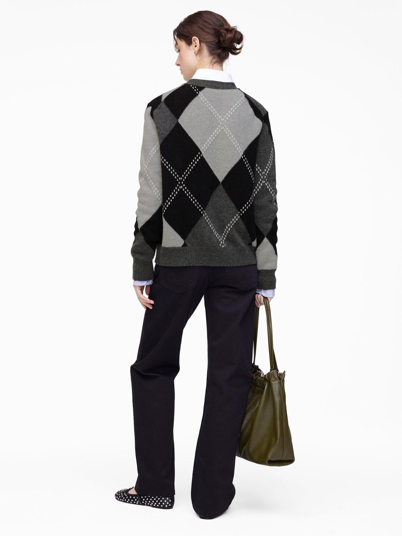 stillFront image of marc-jacobs-preppy-daisy-argyle-cardigan-black