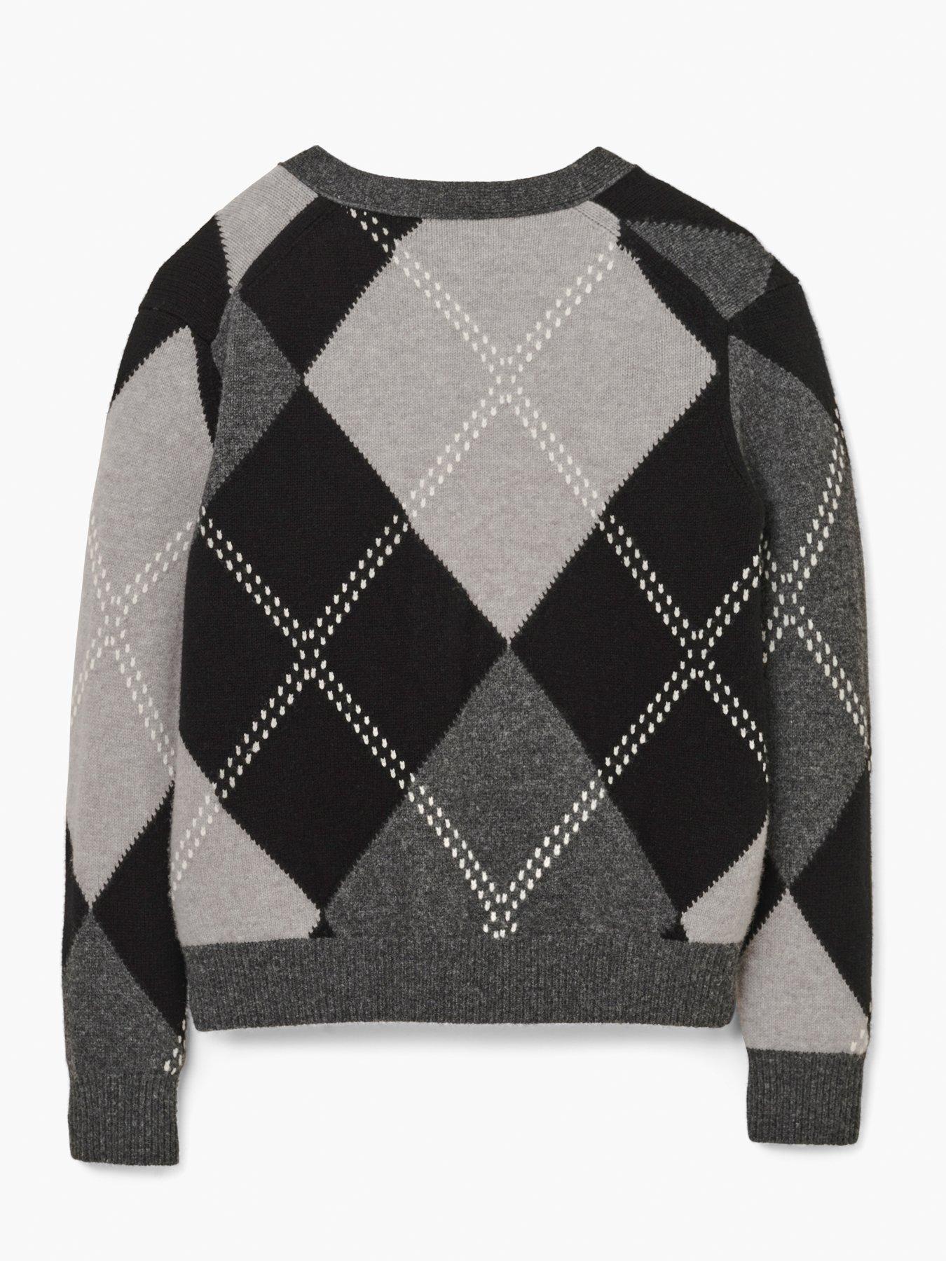  image of marc-jacobs-preppy-daisy-argyle-cardigan-black