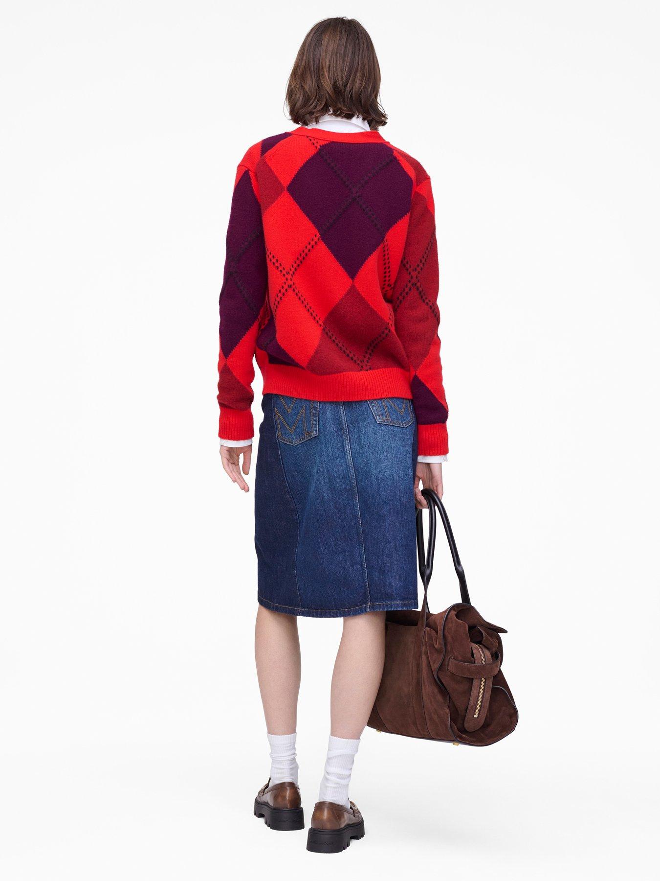 stillFront image of marc-jacobs-preppy-daisy-argyle-cardigan-red