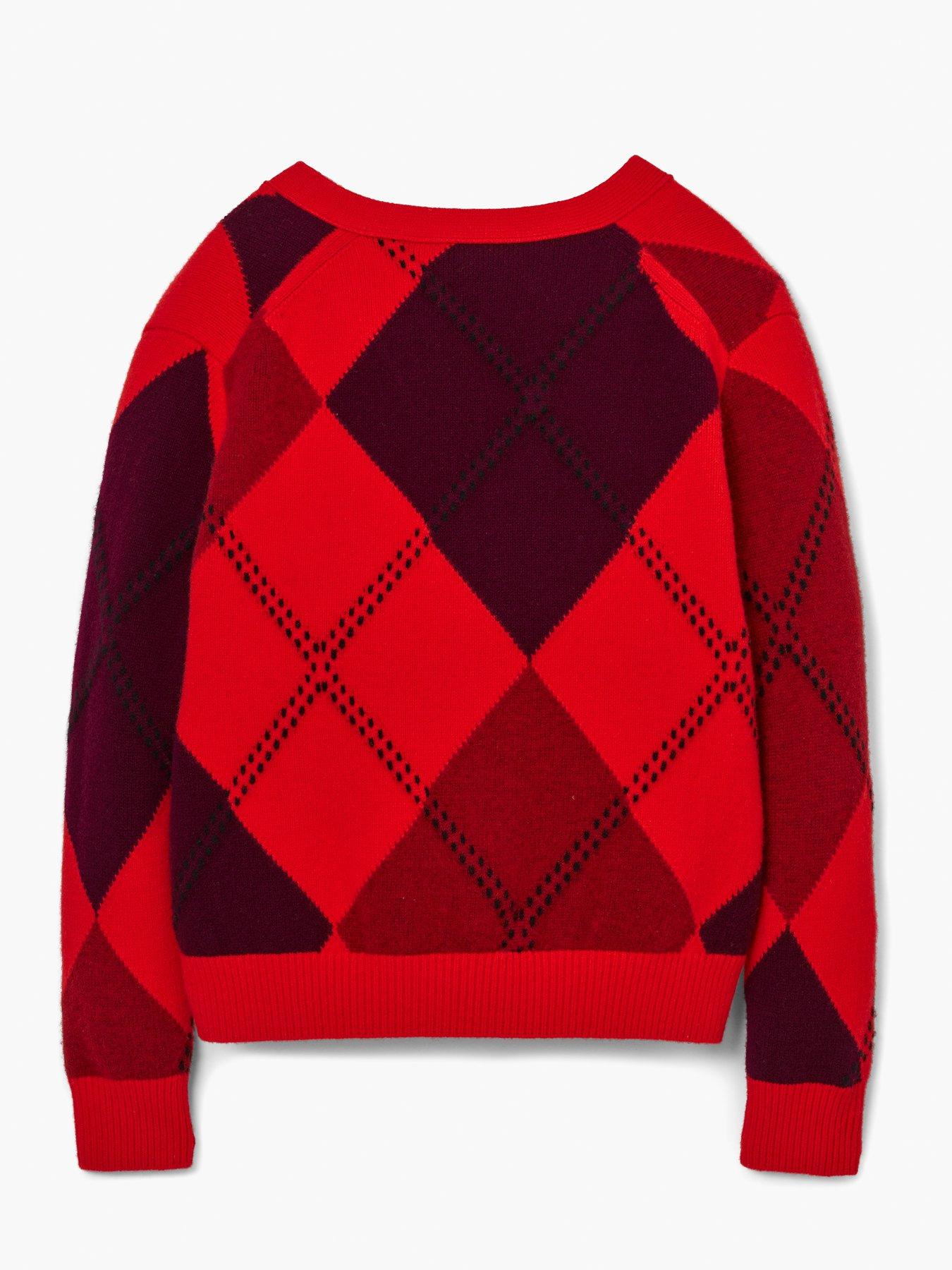  image of marc-jacobs-preppy-daisy-argyle-cardigan-red