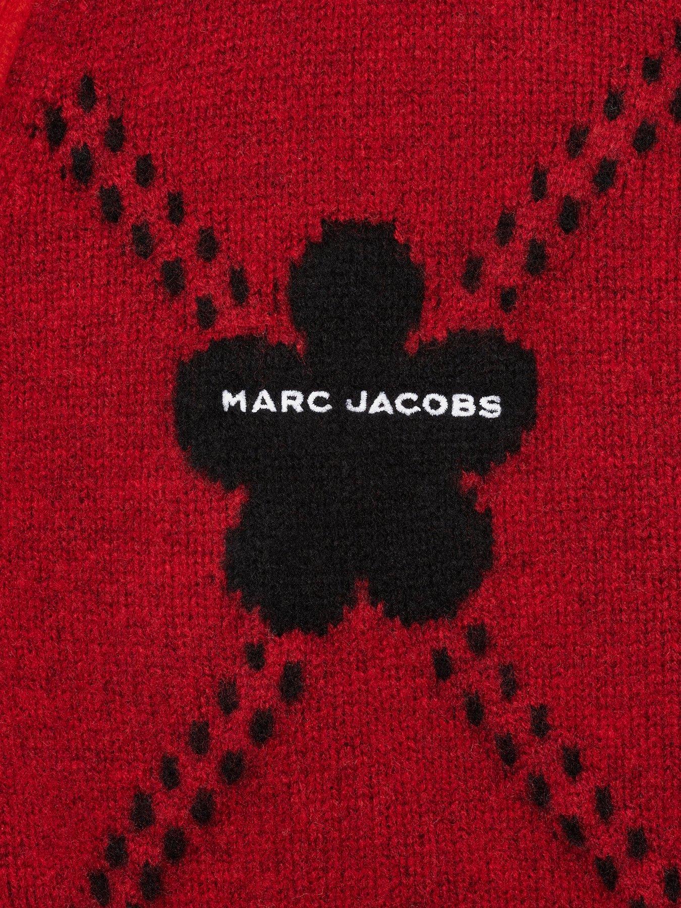  image of marc-jacobs-preppy-daisy-argyle-cardigan-red