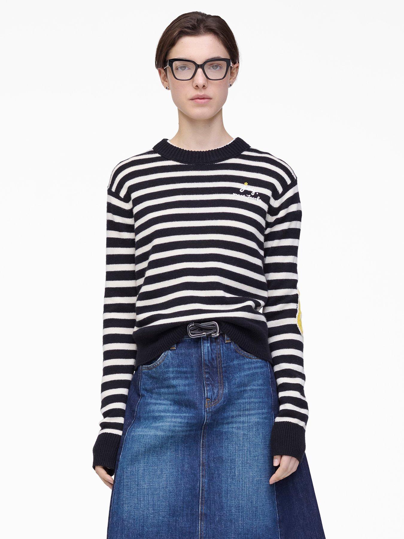 marc-jacobs-joy-striped-crew-neck-jumper-black