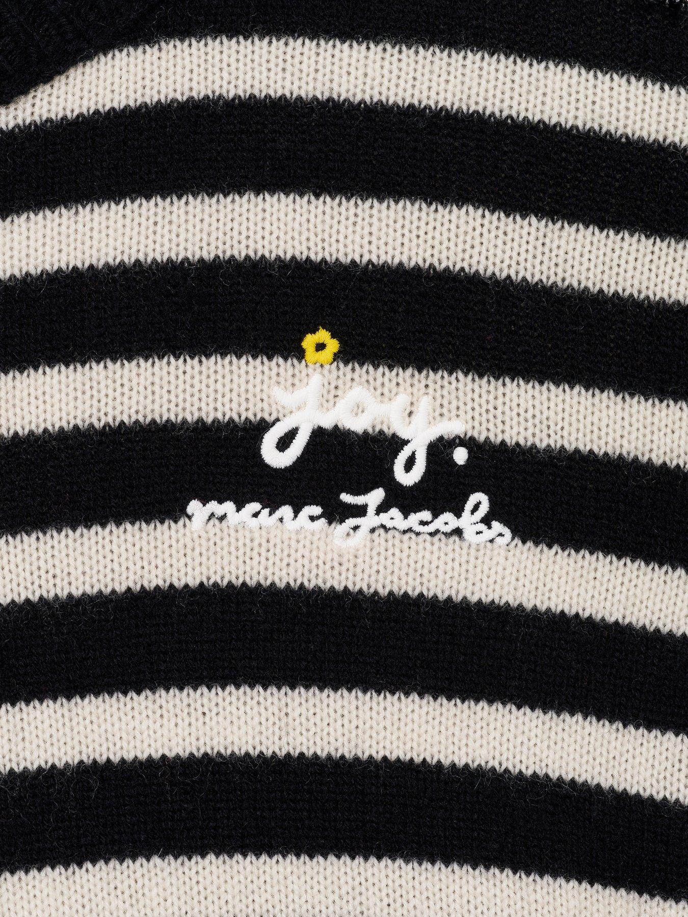  image of marc-jacobs-joy-striped-crew-neck-jumper-black