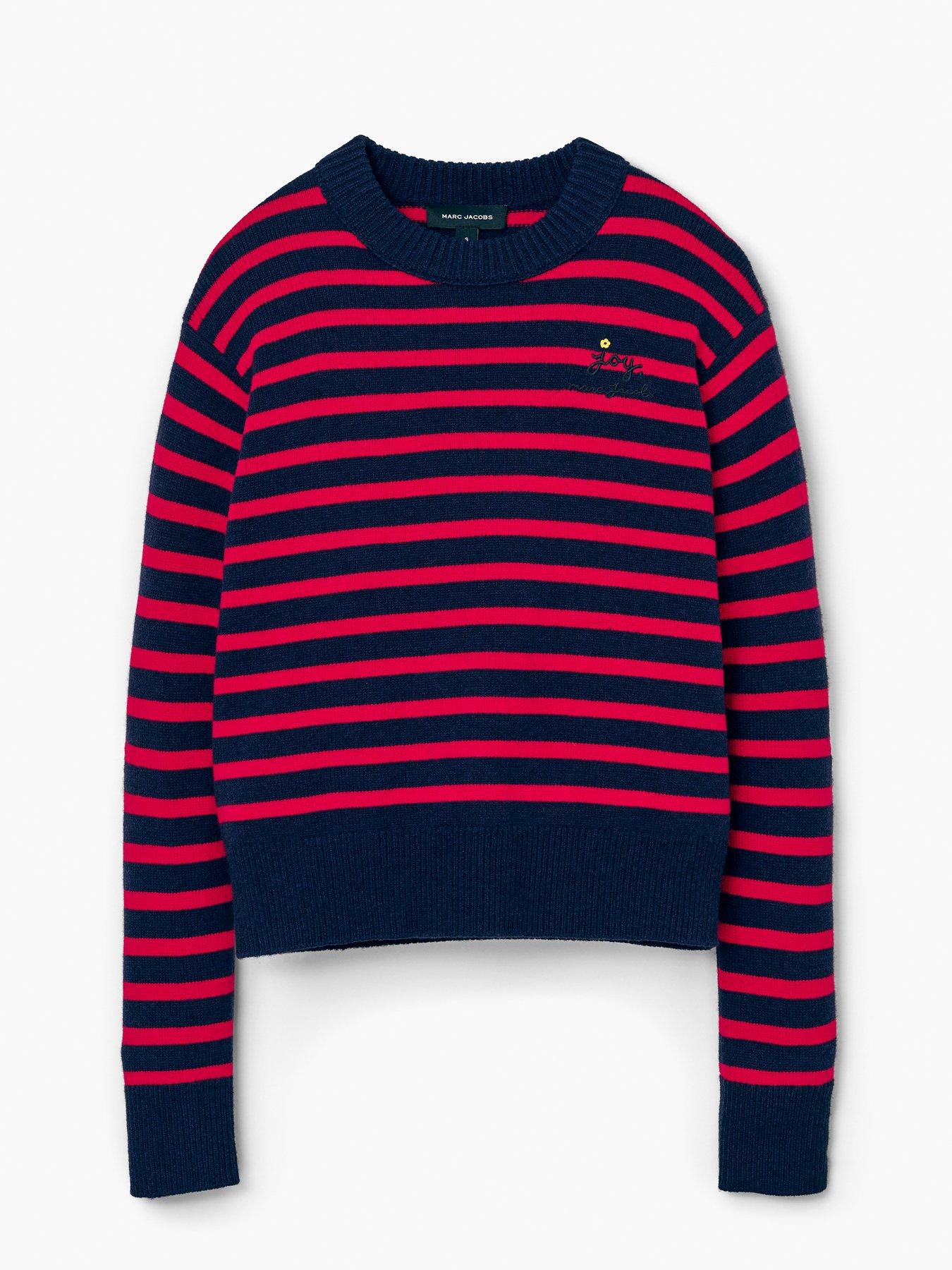  image of marc-jacobs-joy-striped-crewneck-navy