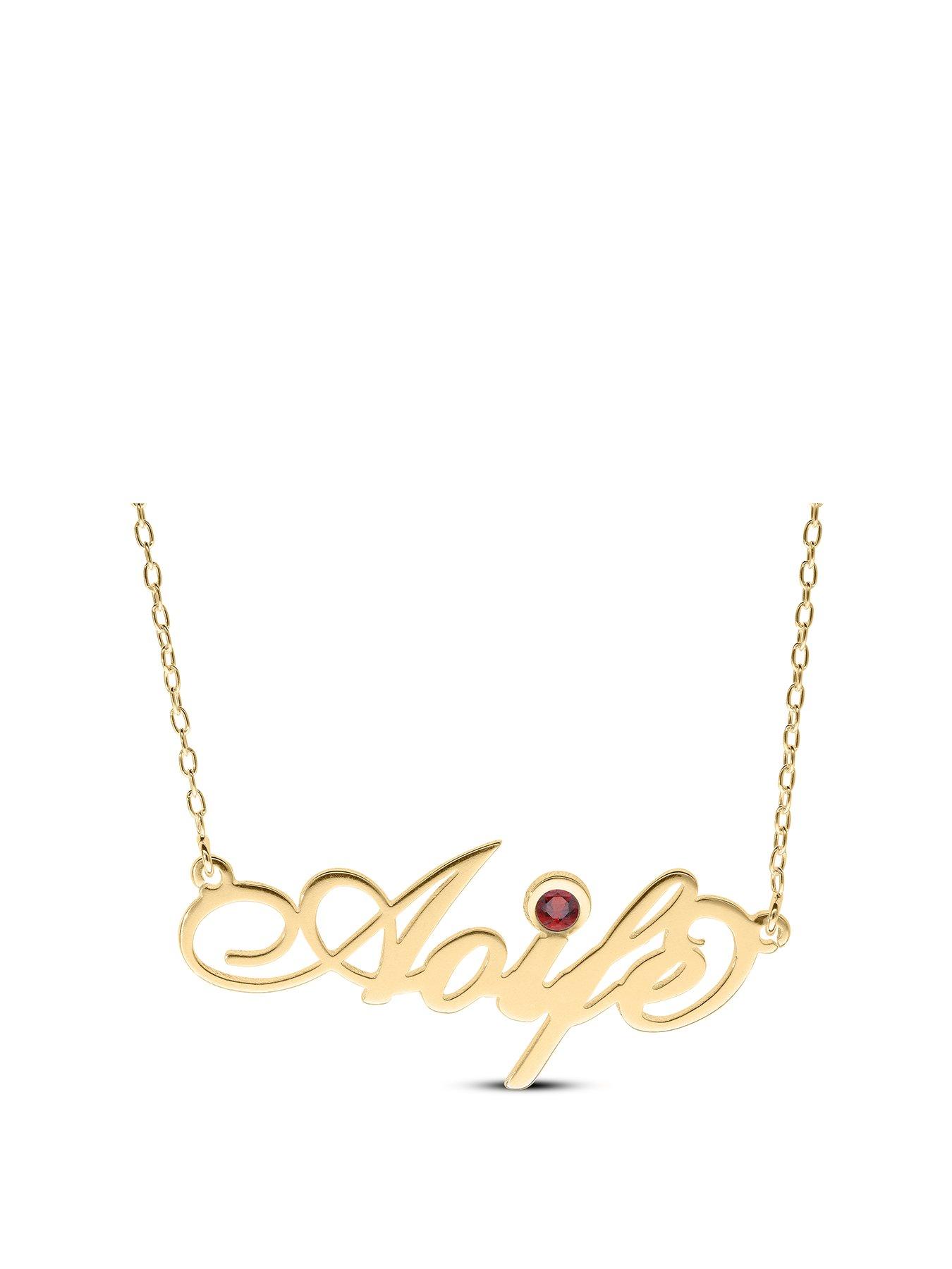 undefined Gold Plated Silver Personalised Birthstone Necklace