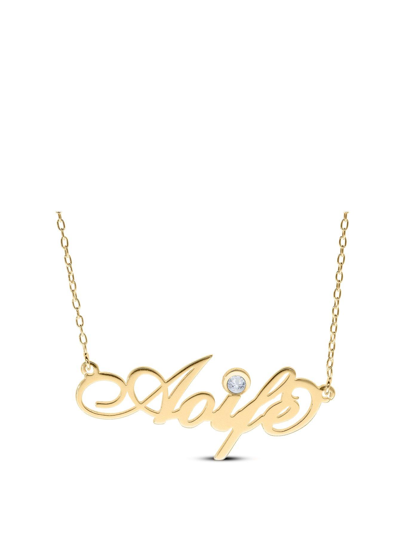 undefined Gold Plated Silver Personalised Birthstone Necklace