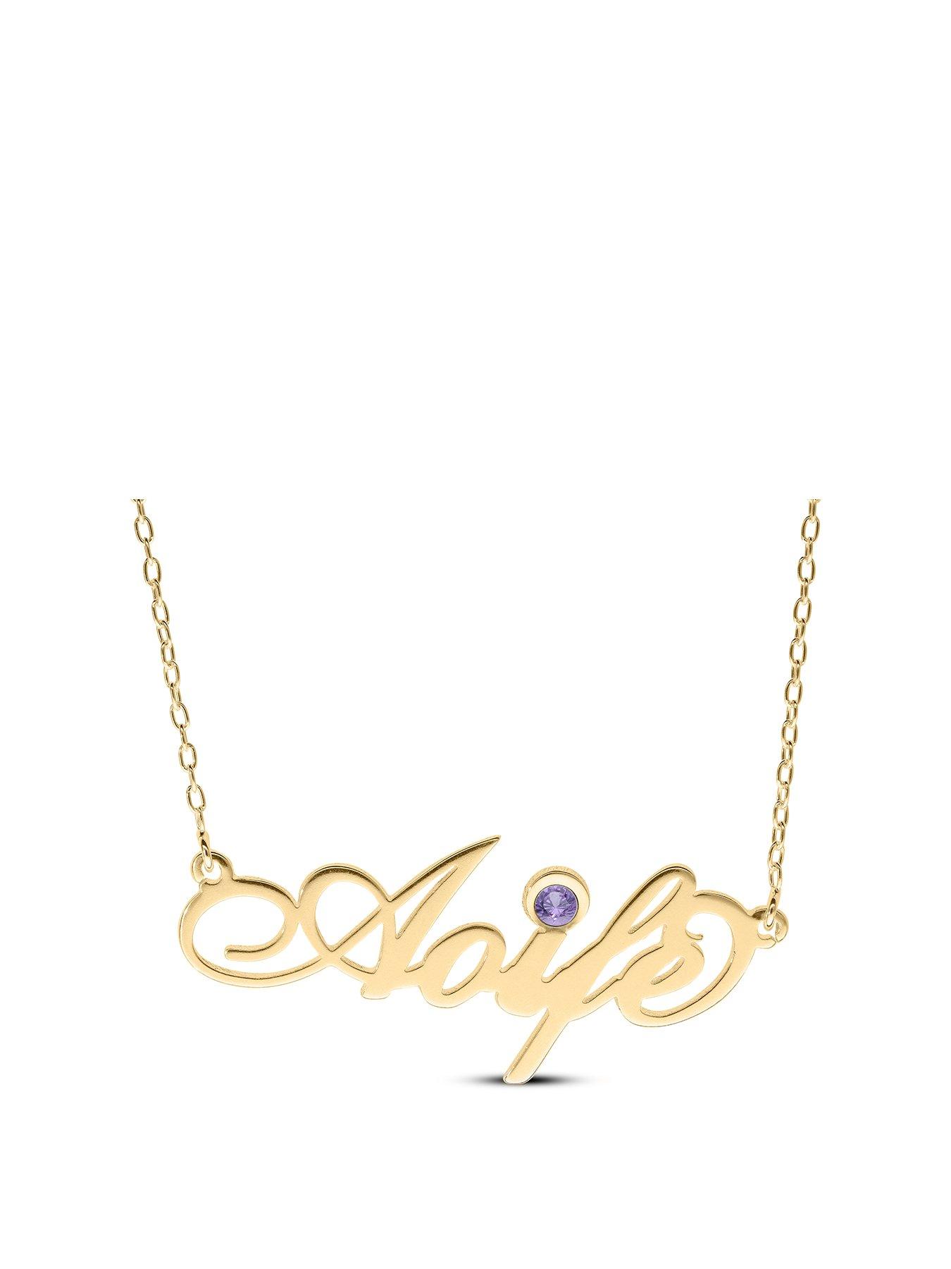 undefined Gold Plated Silver Personalised Birthstone Necklace