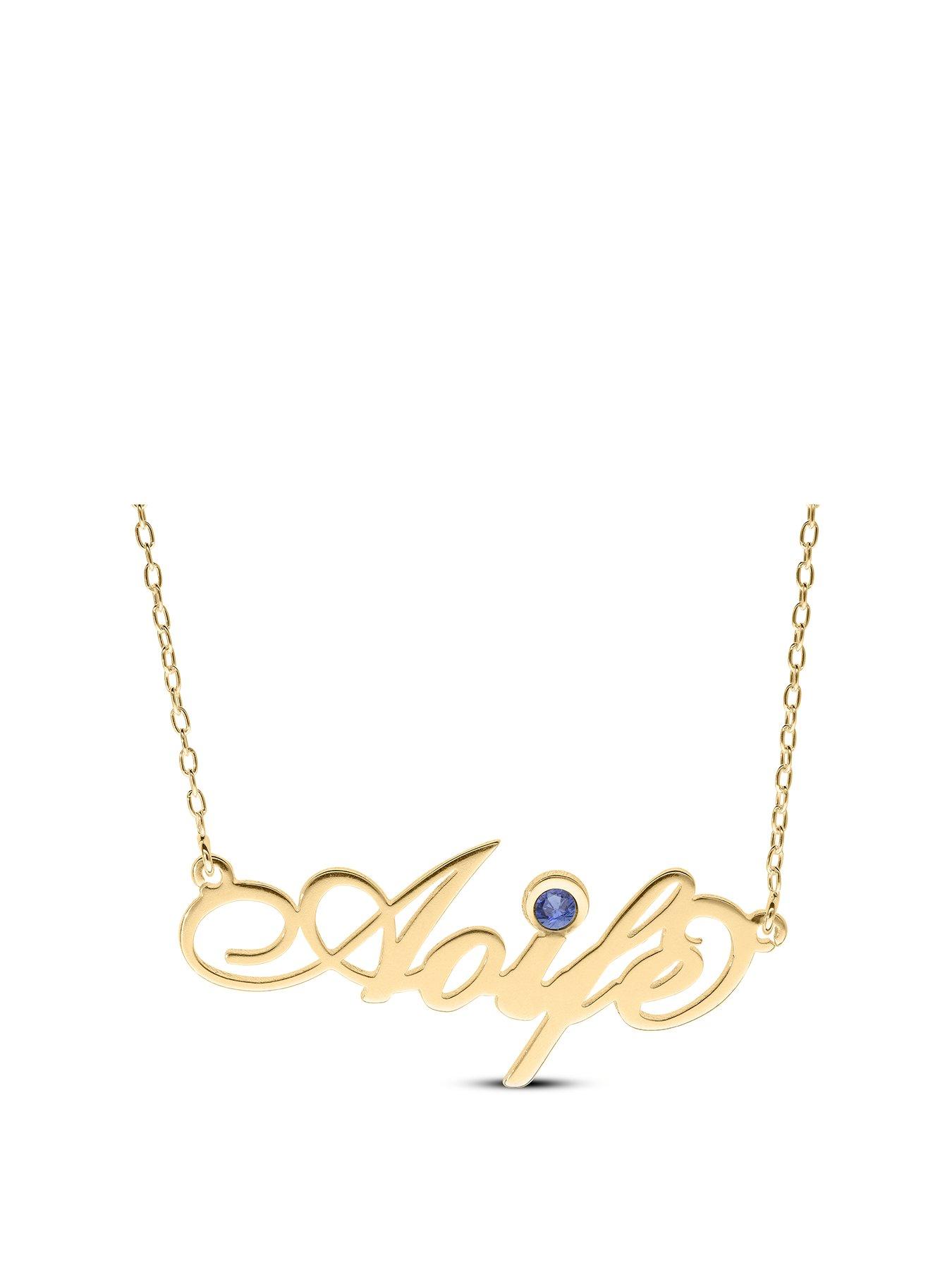 undefined Gold Plated Silver Personalised Birthstone Necklace
