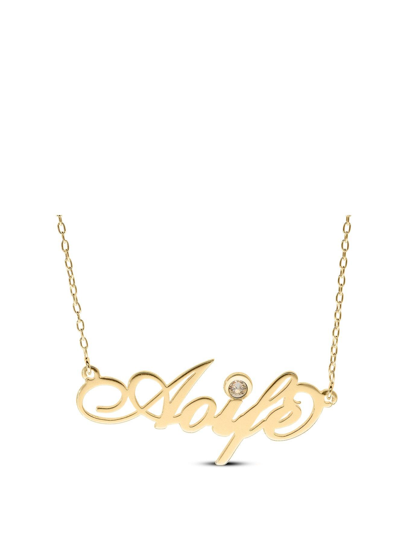 undefined Gold Plated Silver Personalised Birthstone Necklace - September