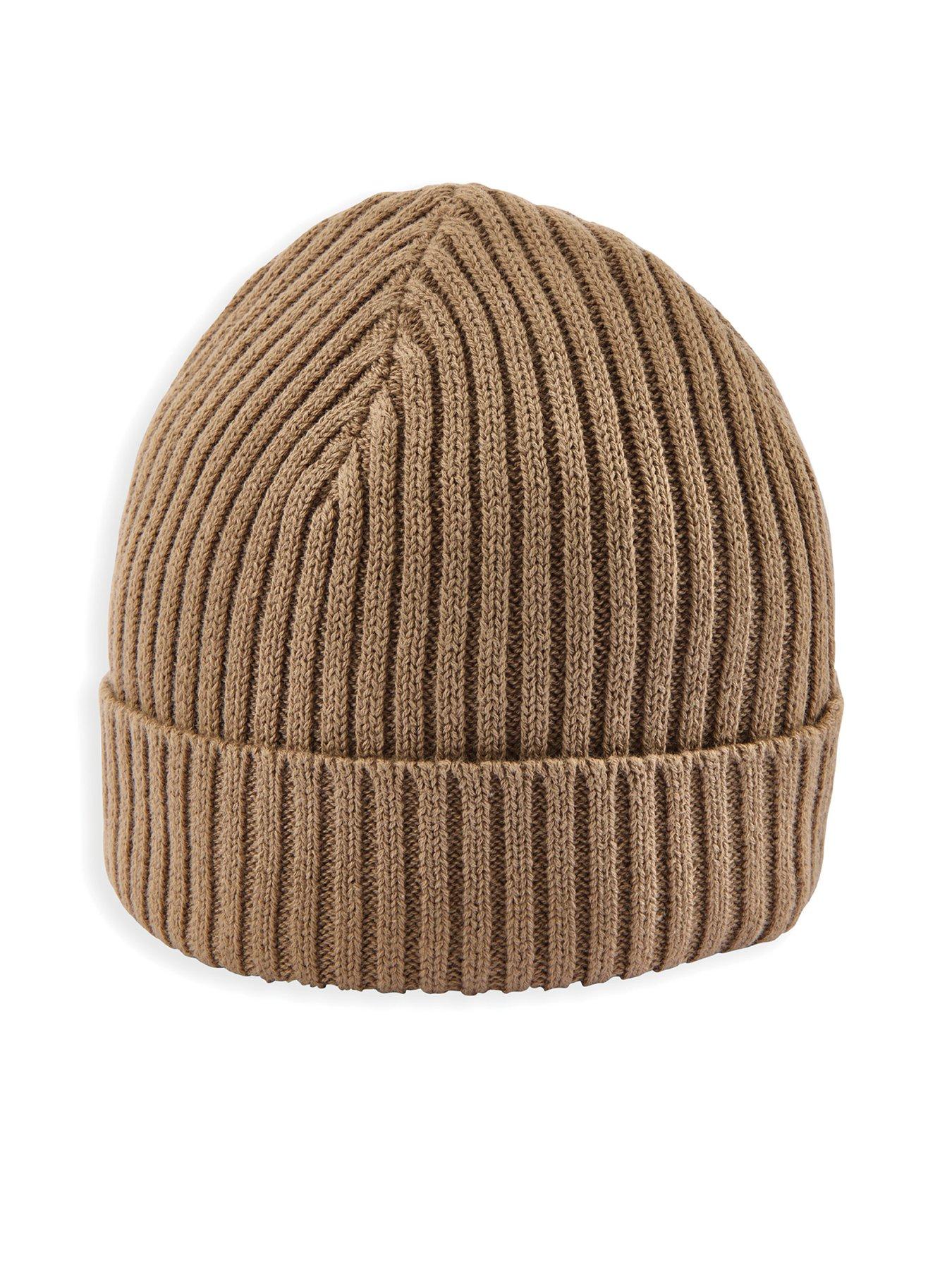 Image 1 of 3 of Mamas & Papas Baby Boys Stripe Knitted Beanie Hat - Beige