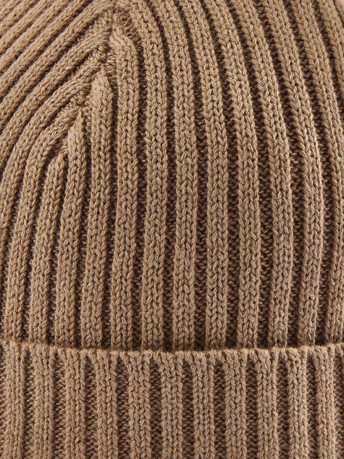 Image 2 of 3 of Mamas & Papas Baby Boys Stripe Knitted Beanie Hat - Beige