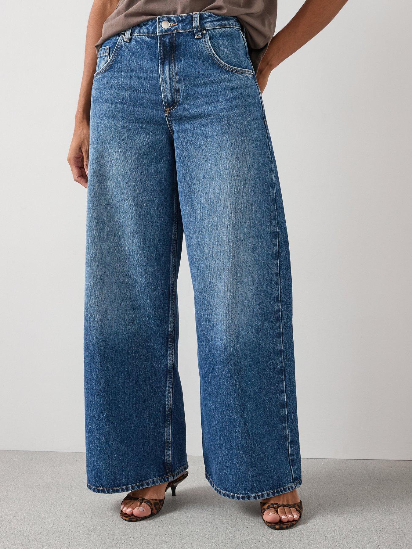 The Very Collection High Waist Wide Leg Jeans - Dark Wash