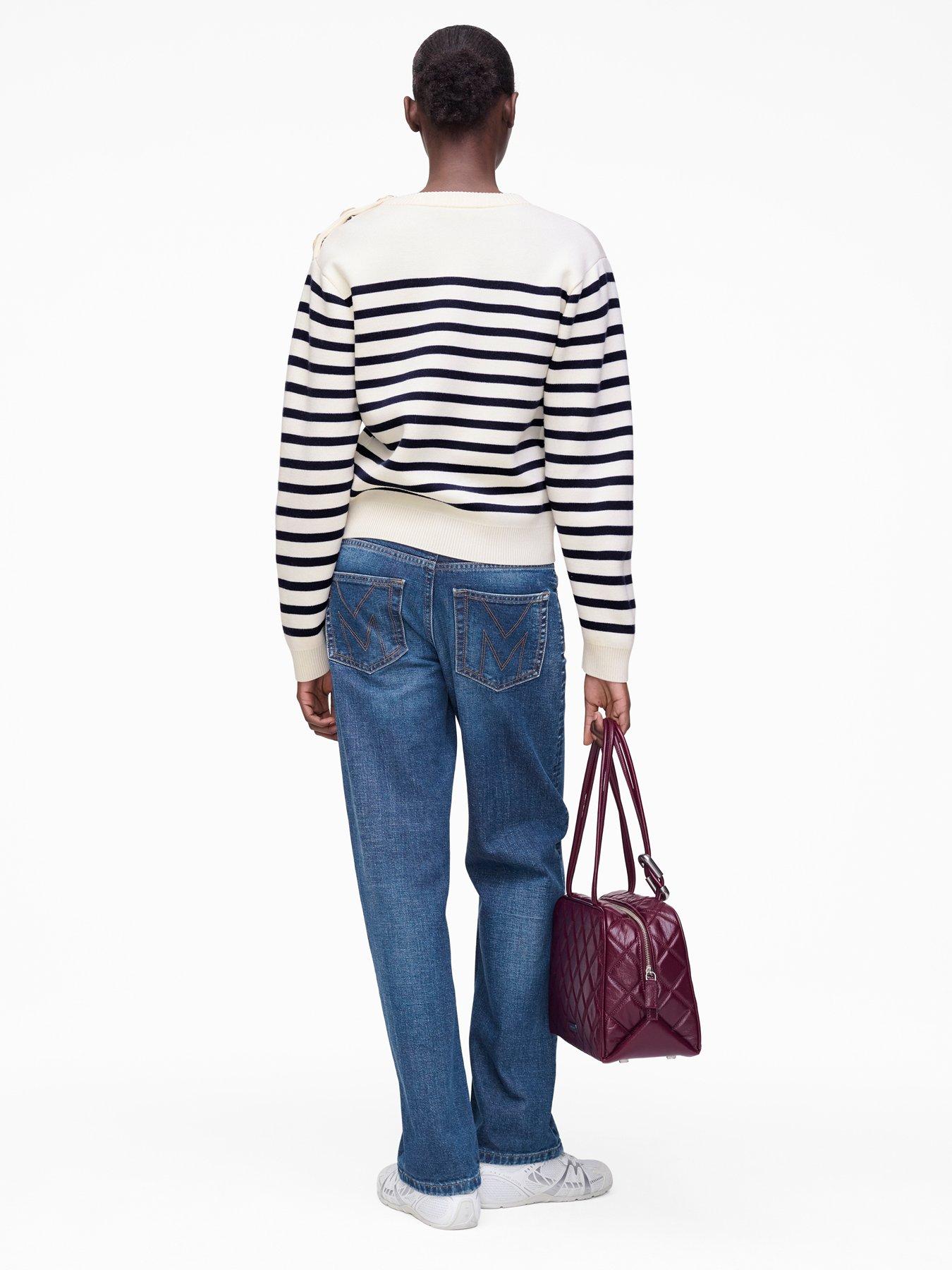  image of marc-jacobs-breton-stripe-crew-neck-jumper-white