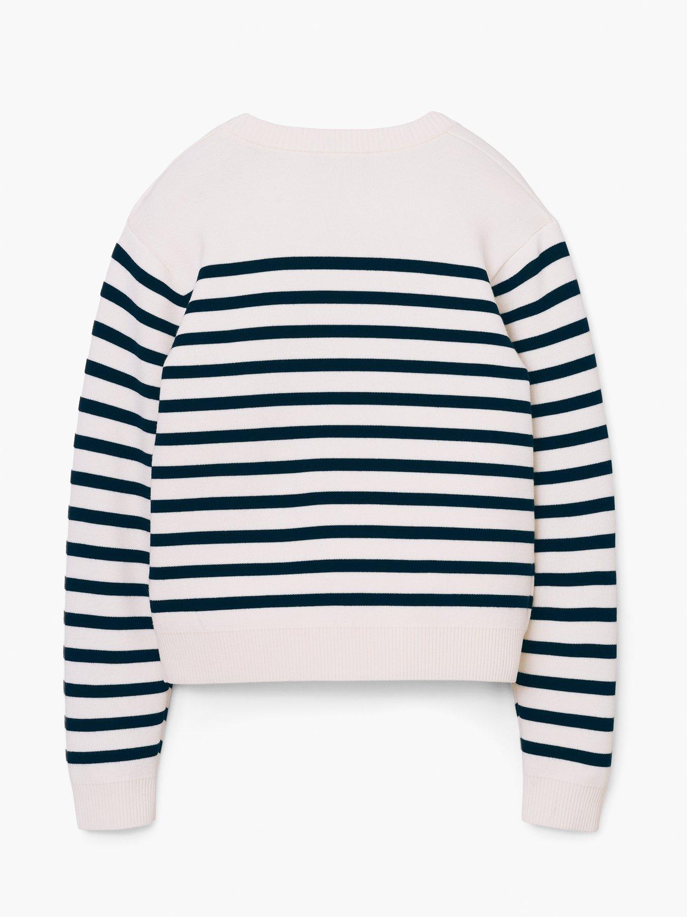  image of marc-jacobs-breton-stripe-crew-neck-jumper-white