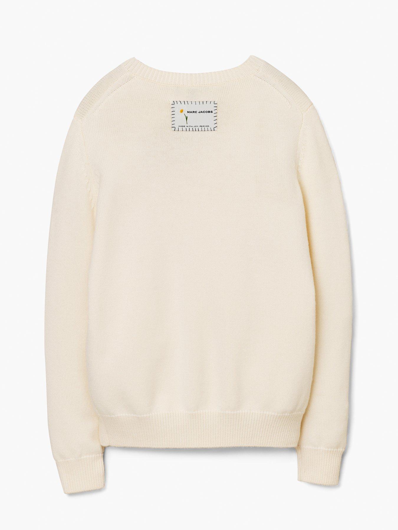  image of marc-jacobs-is-joy-jacquard-crewneck-cream