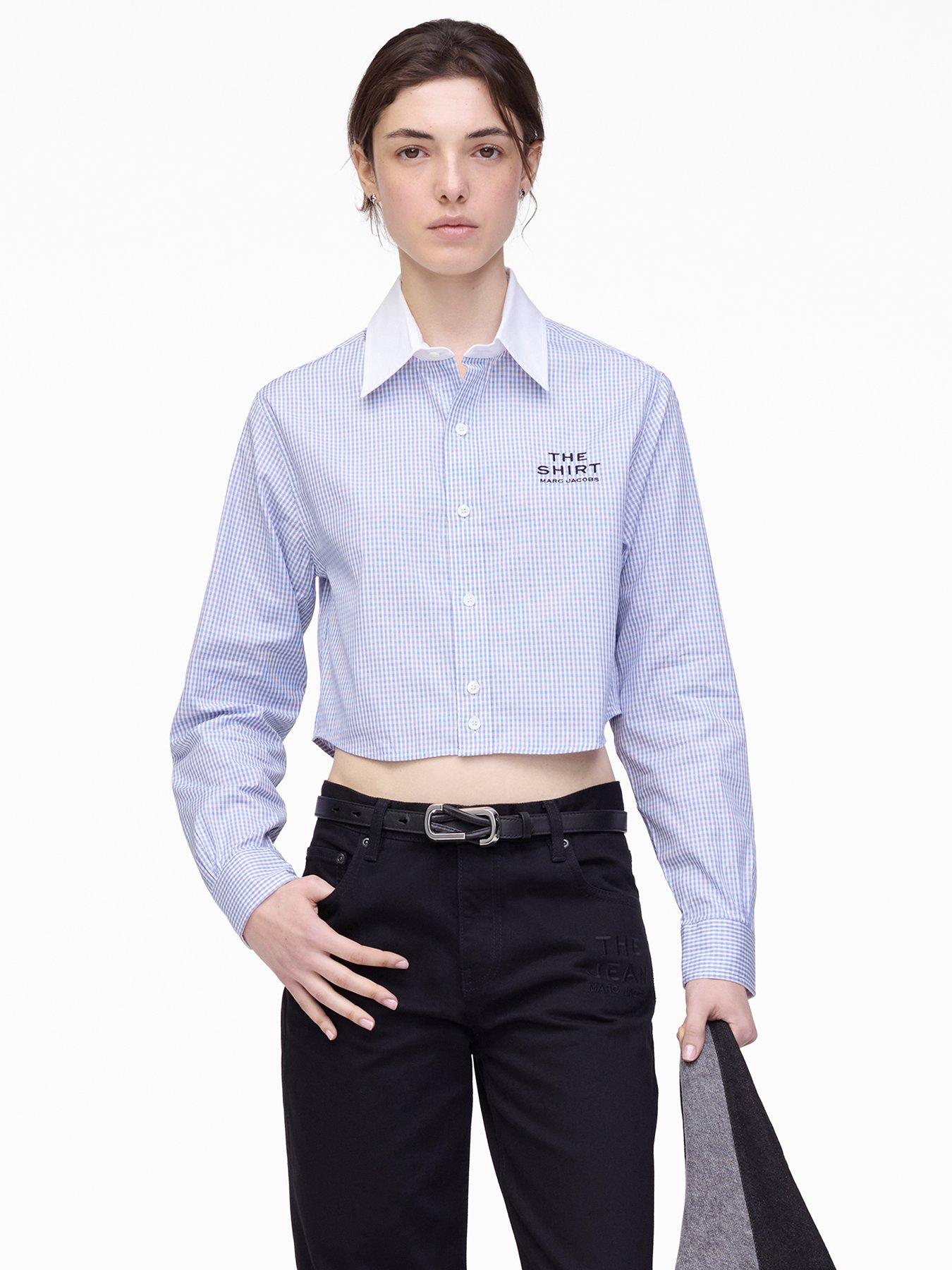  image of marc-jacobs-the-cropped-femme-shirt-blue