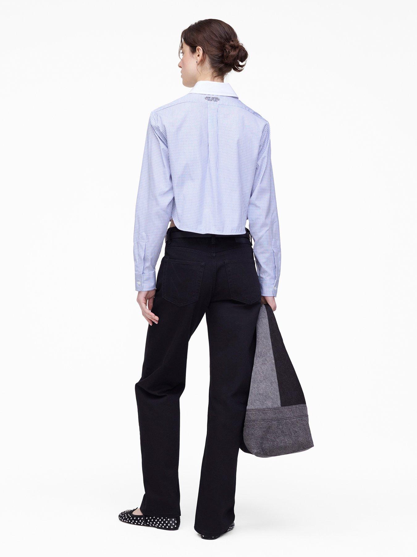 stillFront image of marc-jacobs-the-cropped-femme-shirt-blue