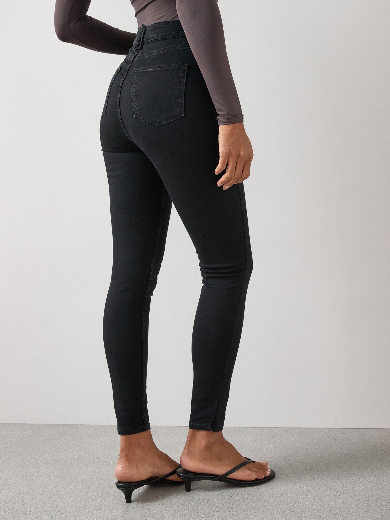 stillFront image of the-very-collection-authentic-high-waist-skinny-jeans-black