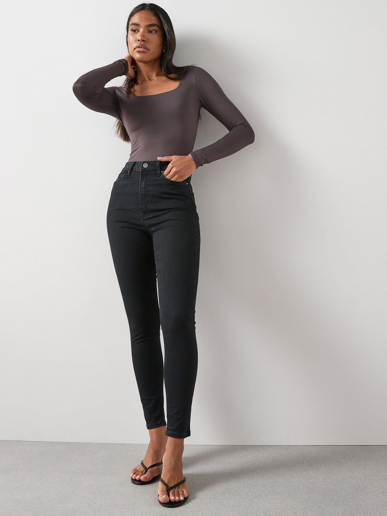  image of the-very-collection-authentic-high-waist-skinny-jeans-black