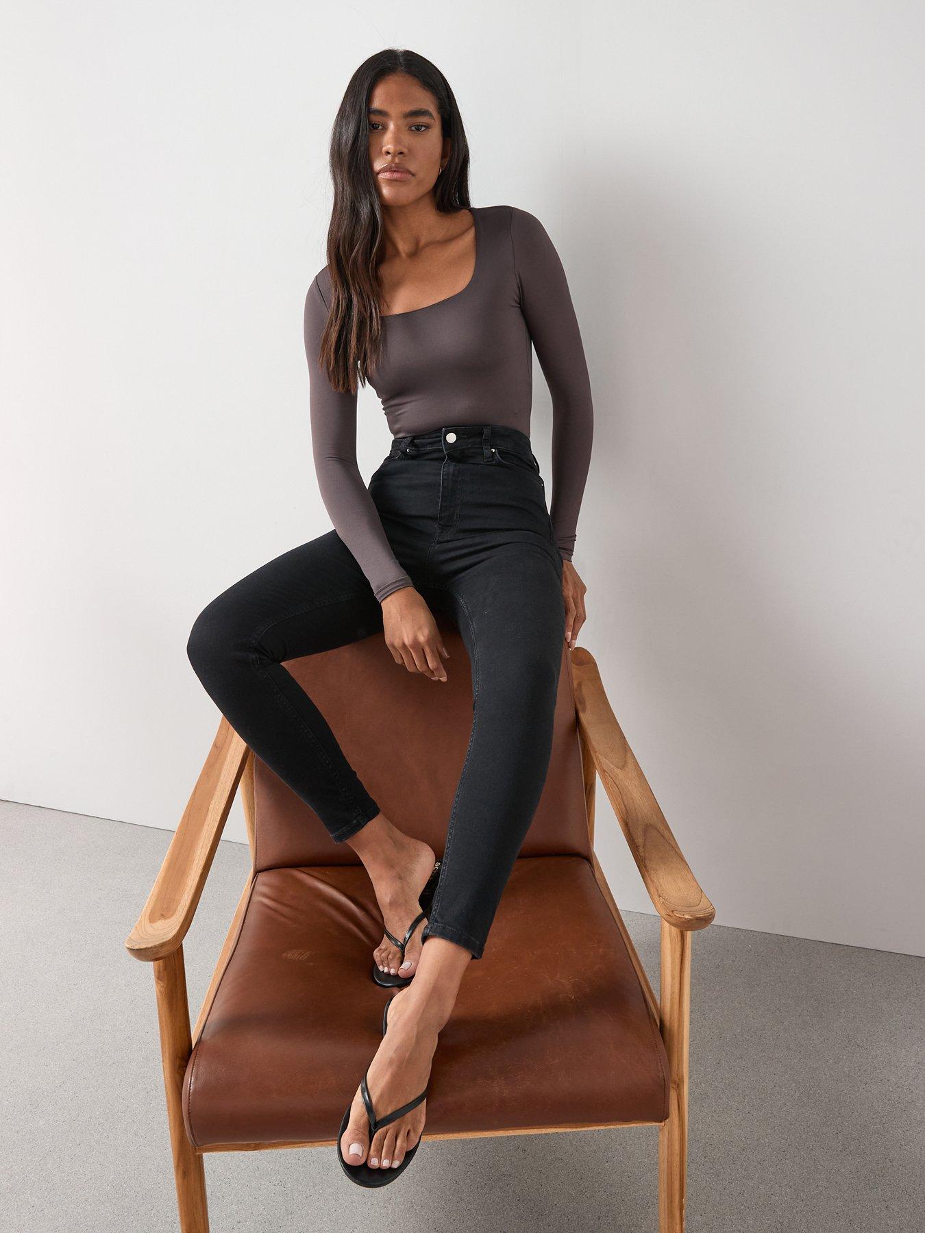  image of the-very-collection-authentic-high-waist-skinny-jeans-black