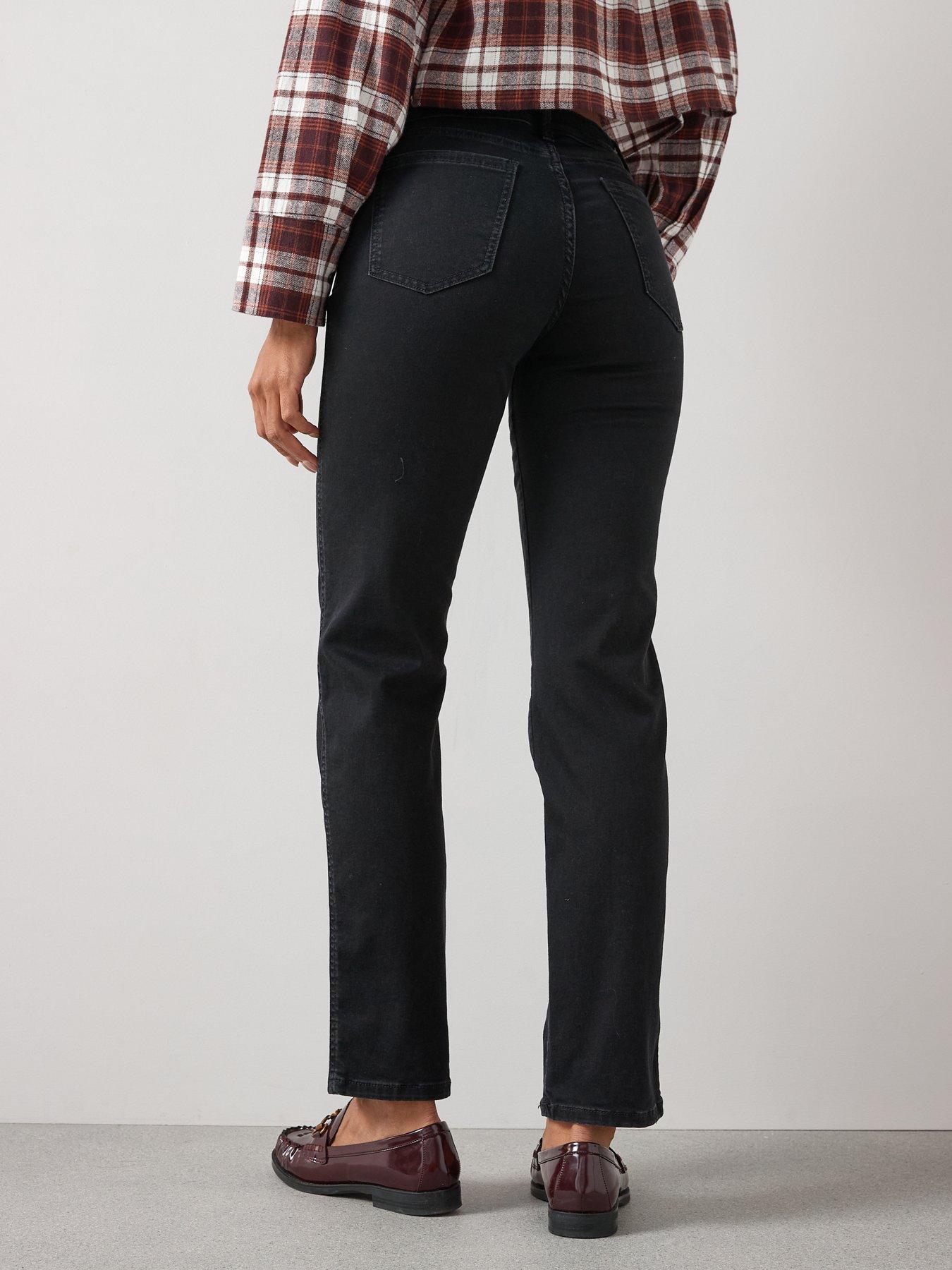  image of the-very-collection-sculpt-straight-leg-jeans-black