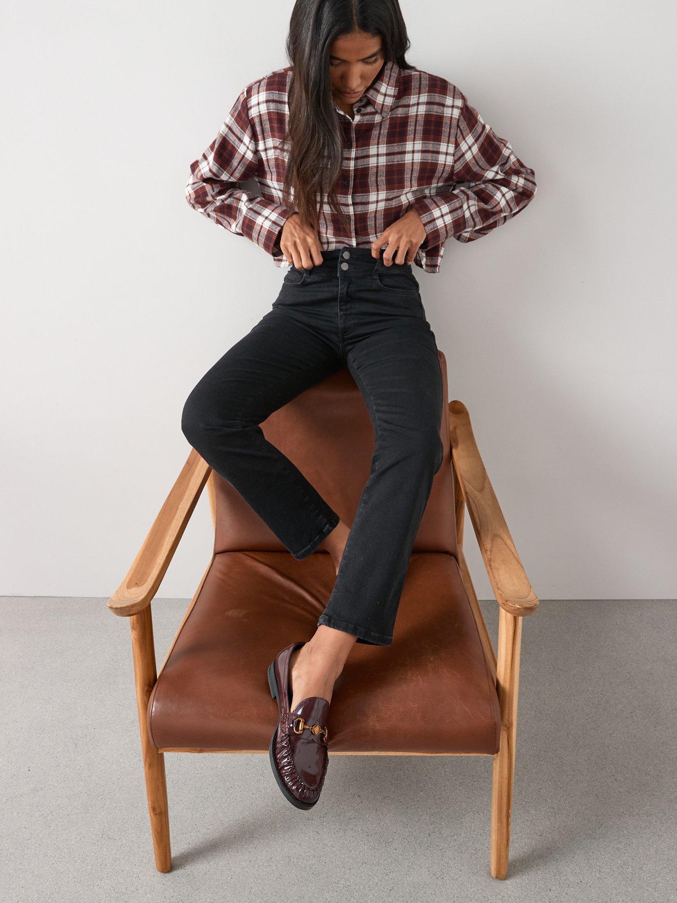  image of the-very-collection-sculpt-straight-leg-jeans-black