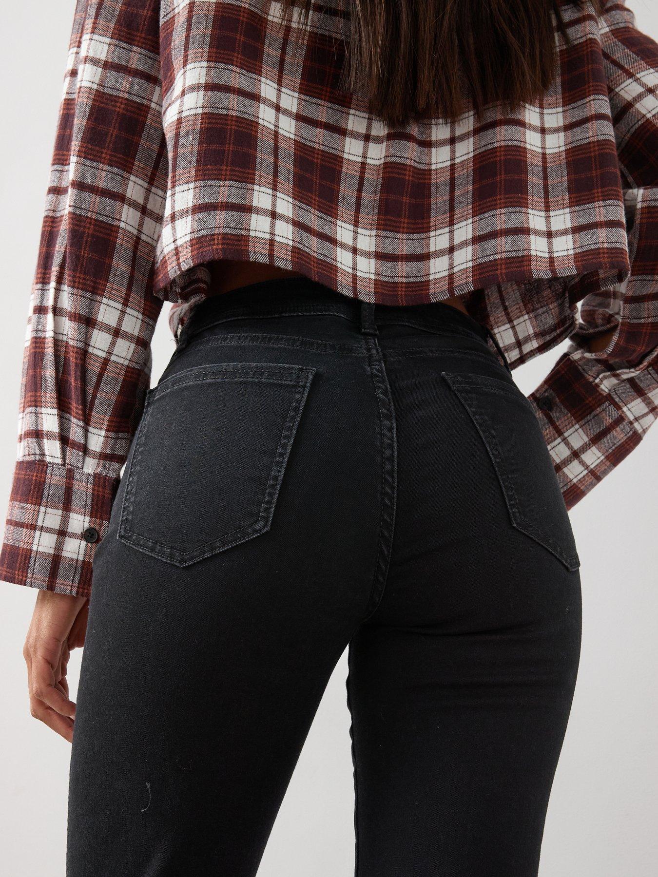  image of the-very-collection-sculpt-straight-leg-jeans-black