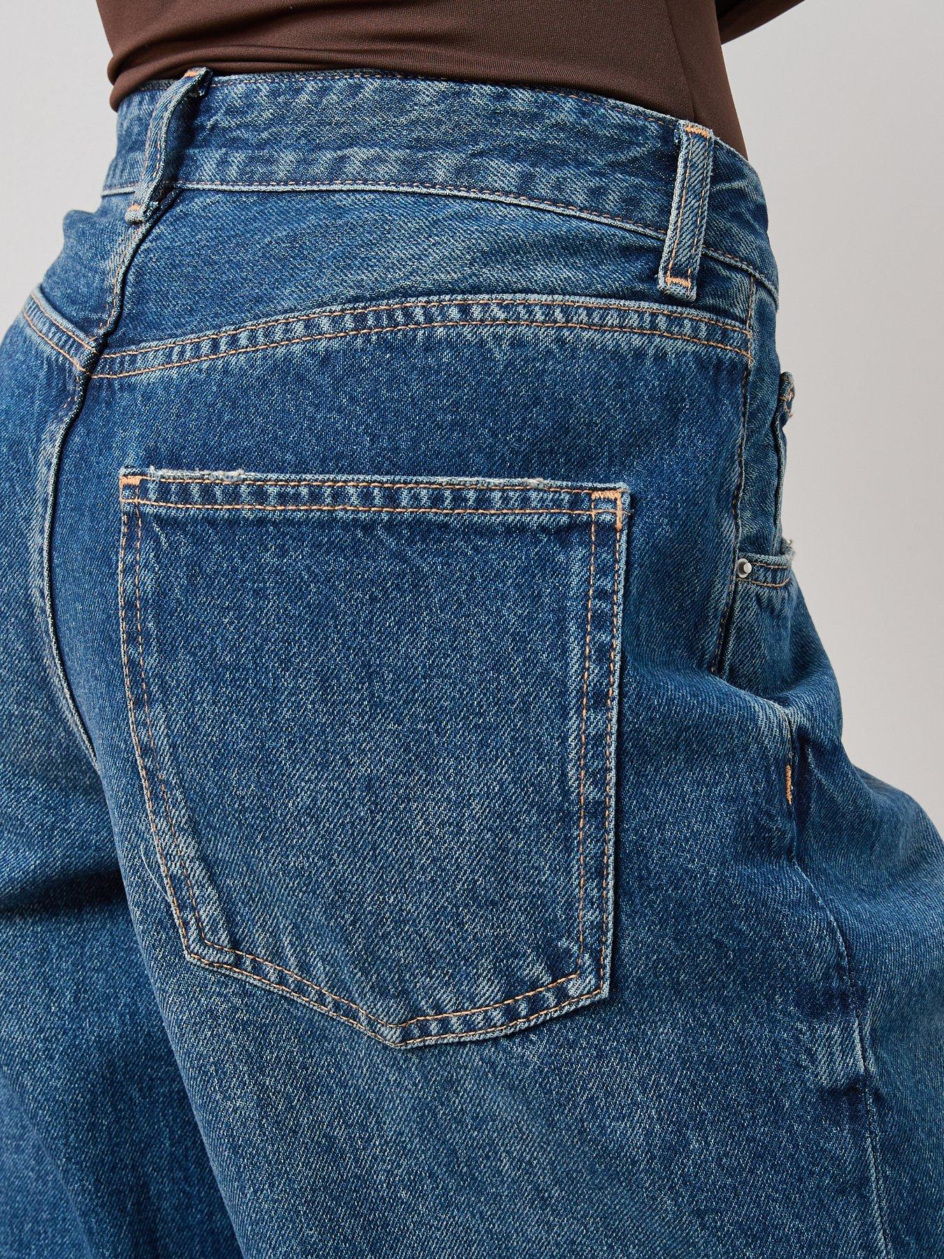  image of the-very-collection-drape-wrap-wide-leg-jeans-dark-wash