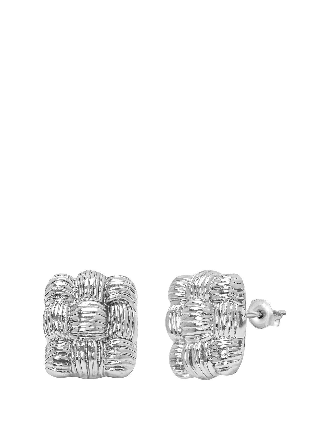 undefined Stud Lattice Stud Earrings