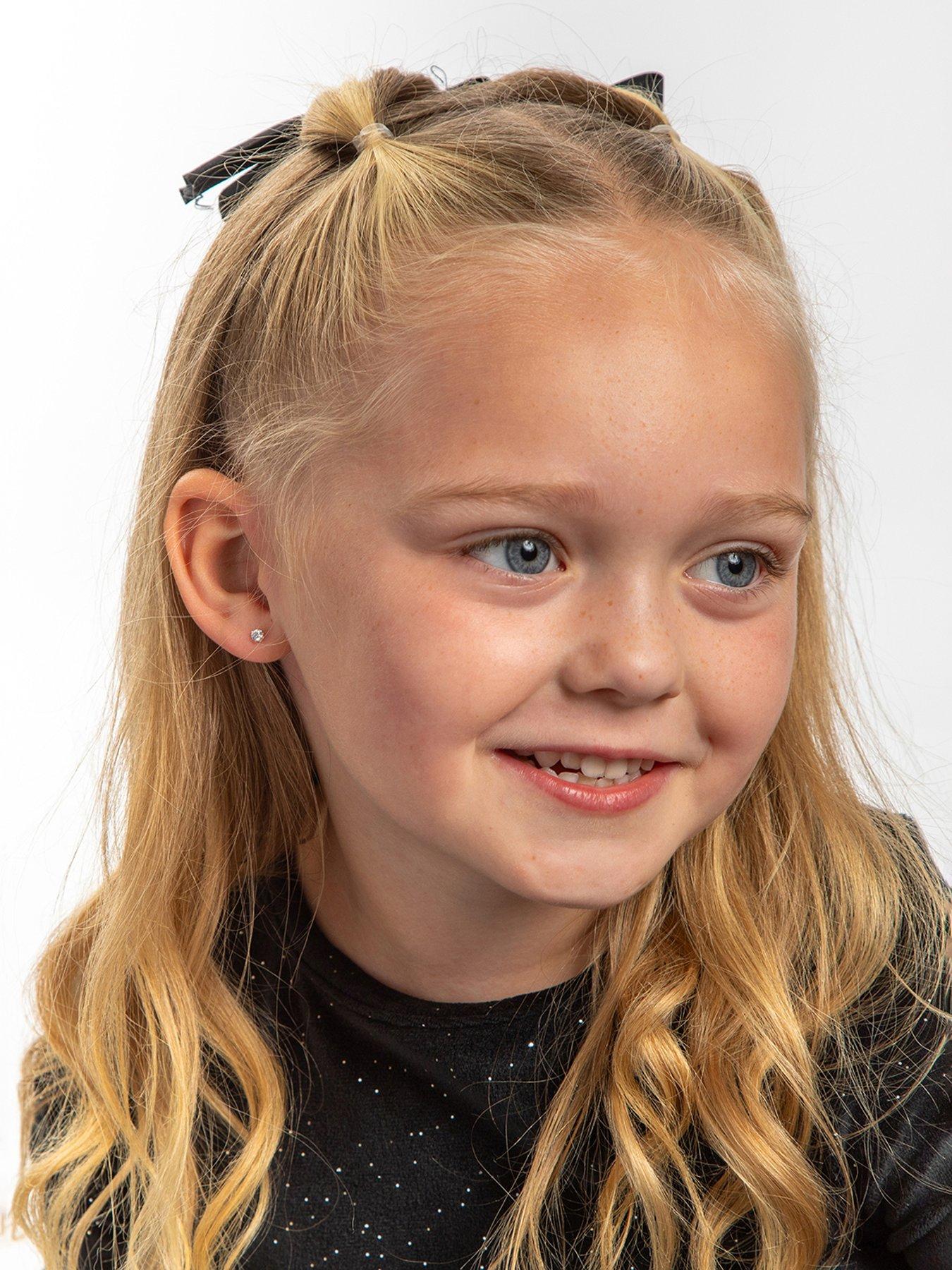 The Love Collection Gold Plated Sterling Silver 4mm Cubic Zirconia Studs With Christmas Tree Gift Box