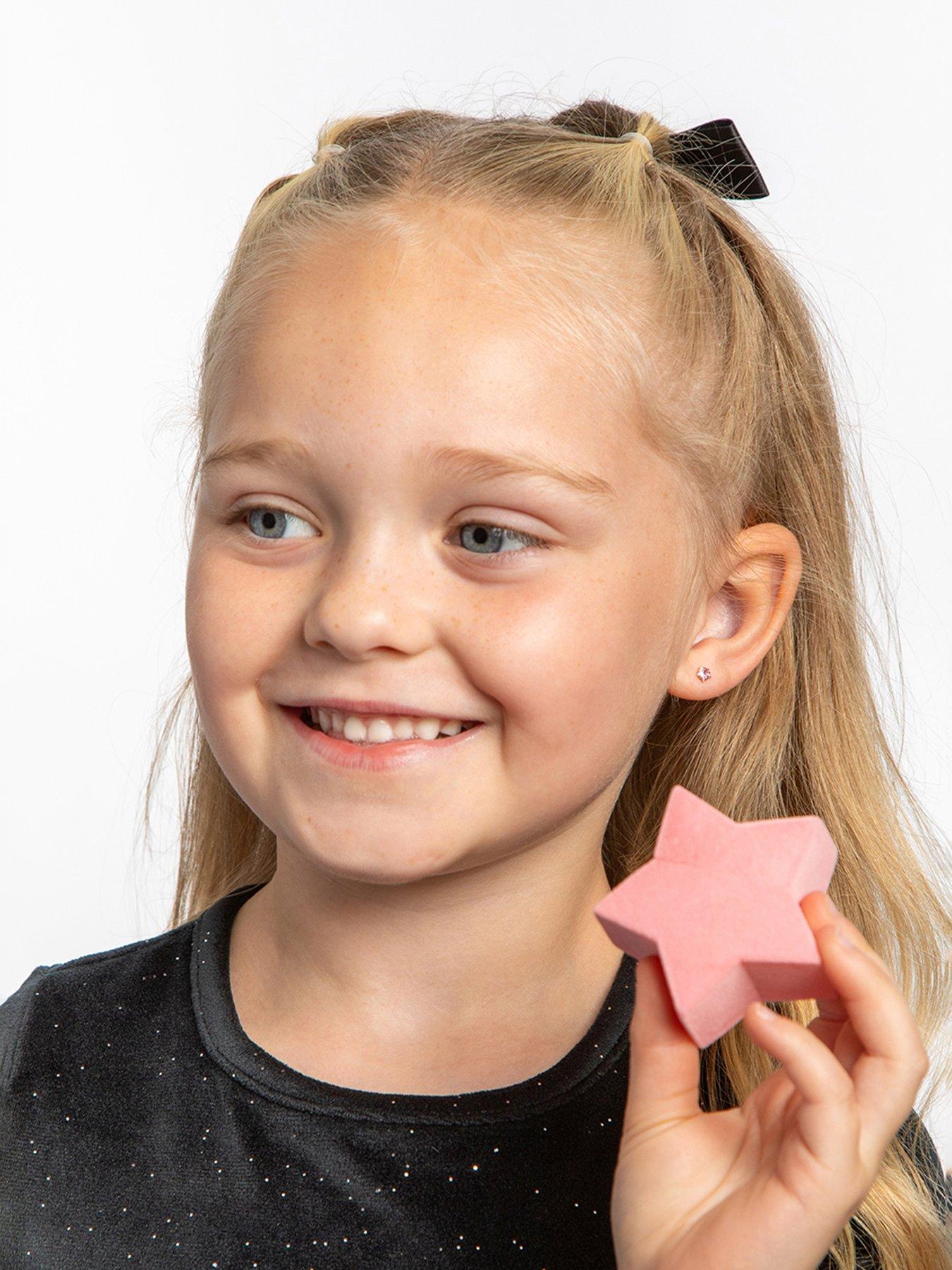Image 4 of 6 of The Love Collection Sterling Silver Small Pink CZ Stars Stud Earrings with Novelty Gift Box