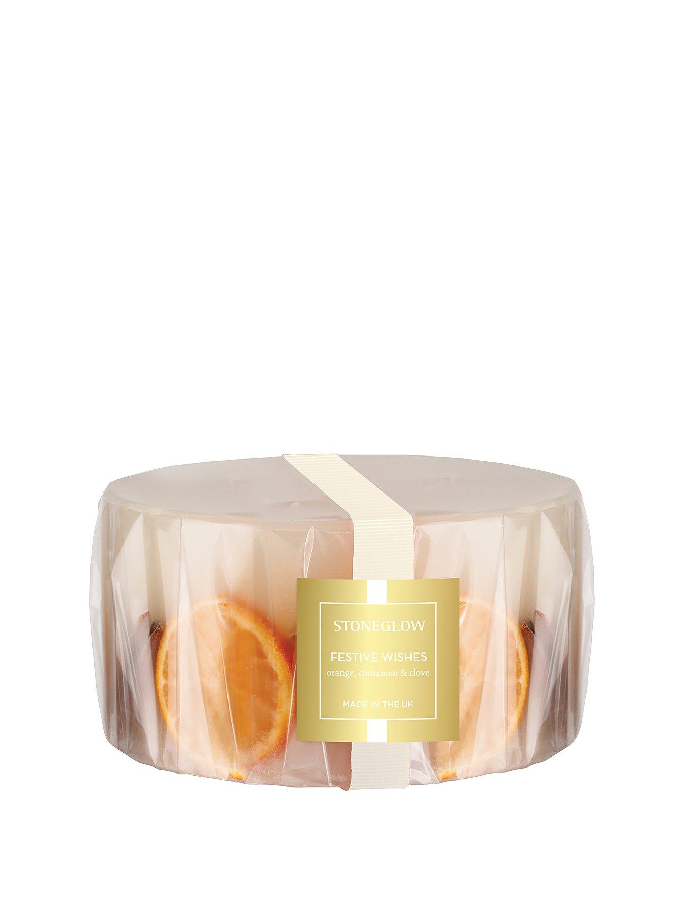 Image 2 of 2 of Stoneglow Festive Wishes -  3-wick Pillar Candle