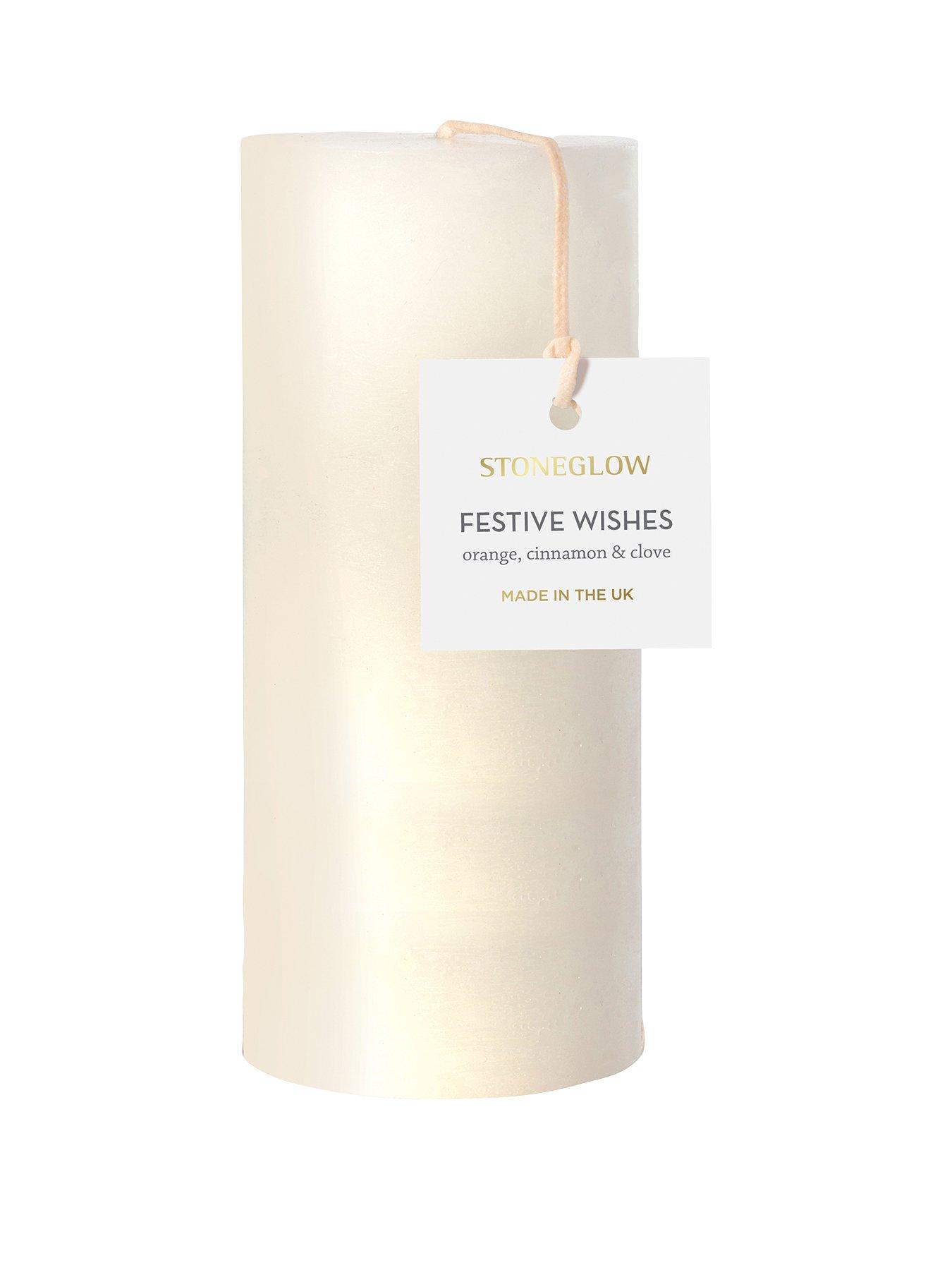Image 2 of 2 of Stoneglow Festive Wishes - Tall Pillar Candle
