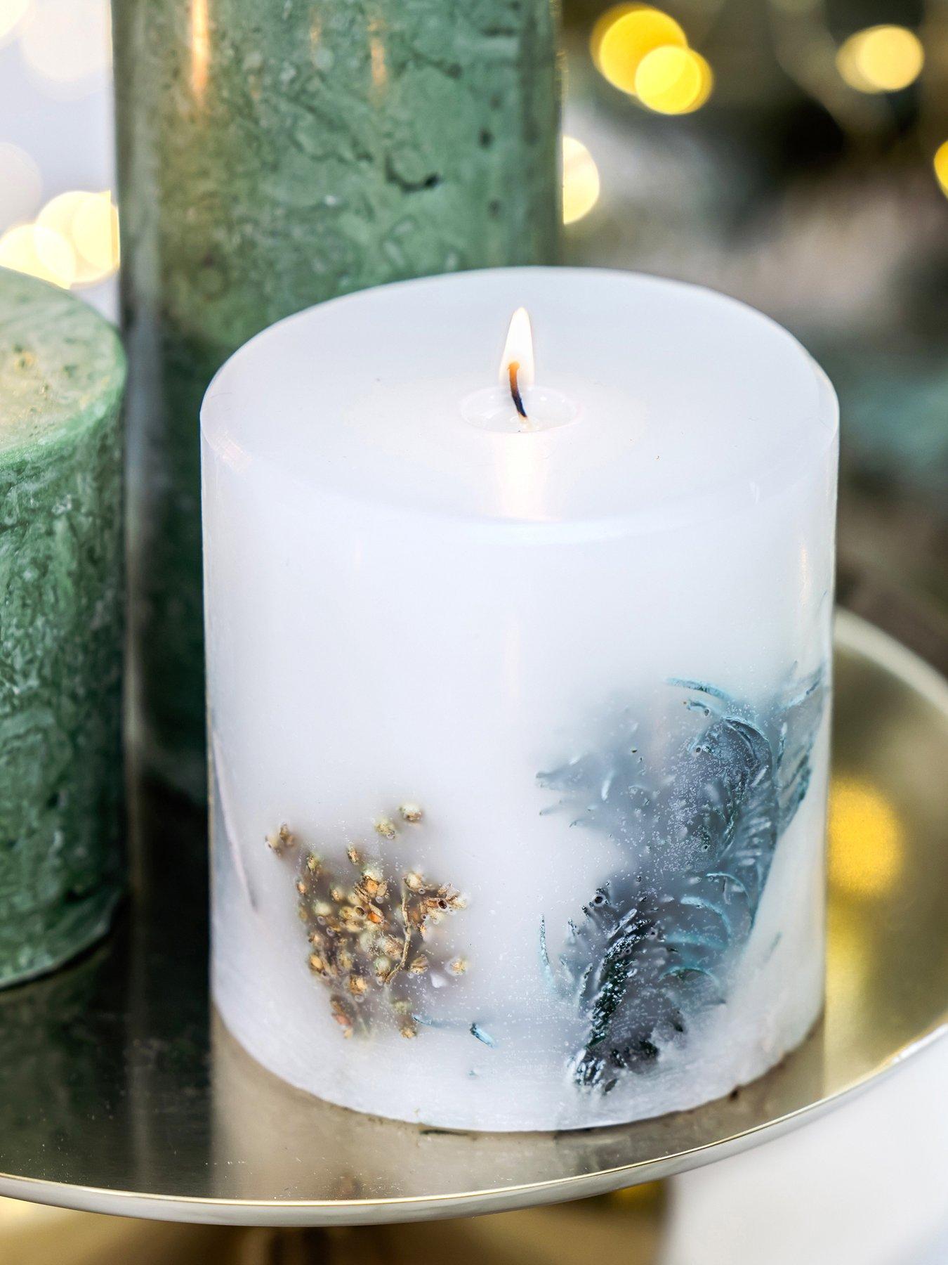 undefined Stoneglow Frosted Woods -  Fat Pillar Candle