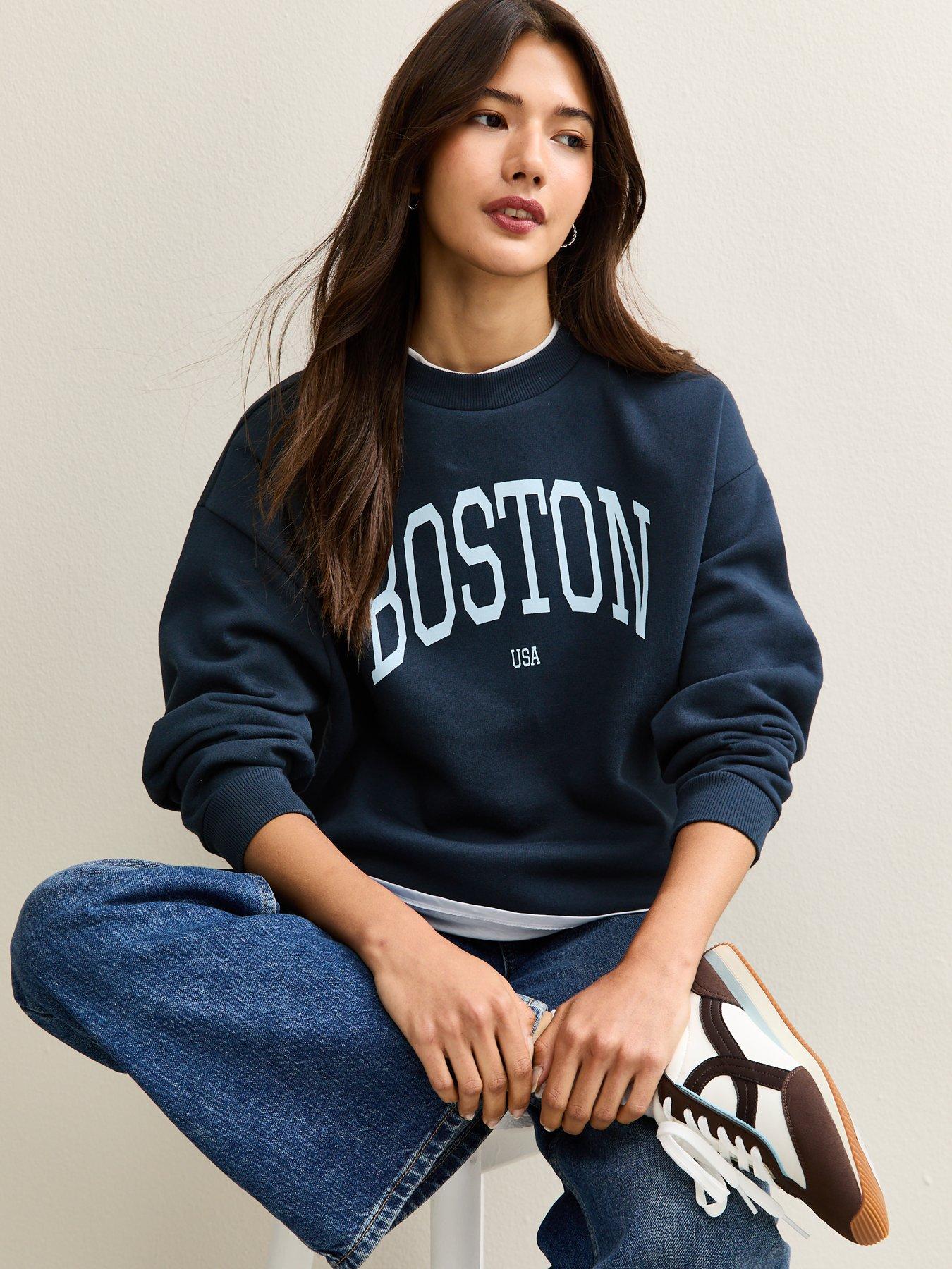 undefined Boston Crew Neck Sweatshirt - Blue
