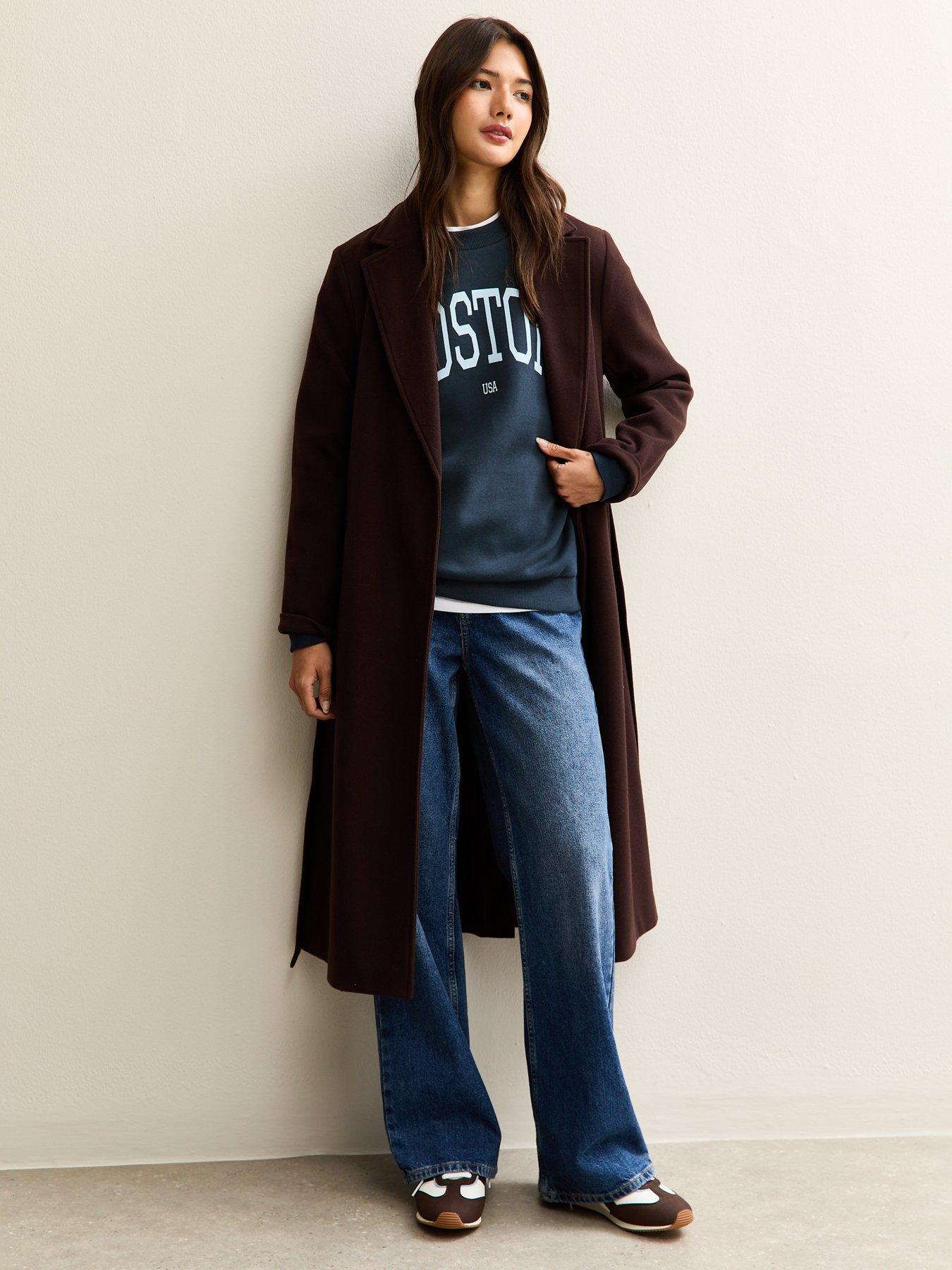 Image 3 of 3 of New Look Boston Crew Neck Sweatshirt - Blue