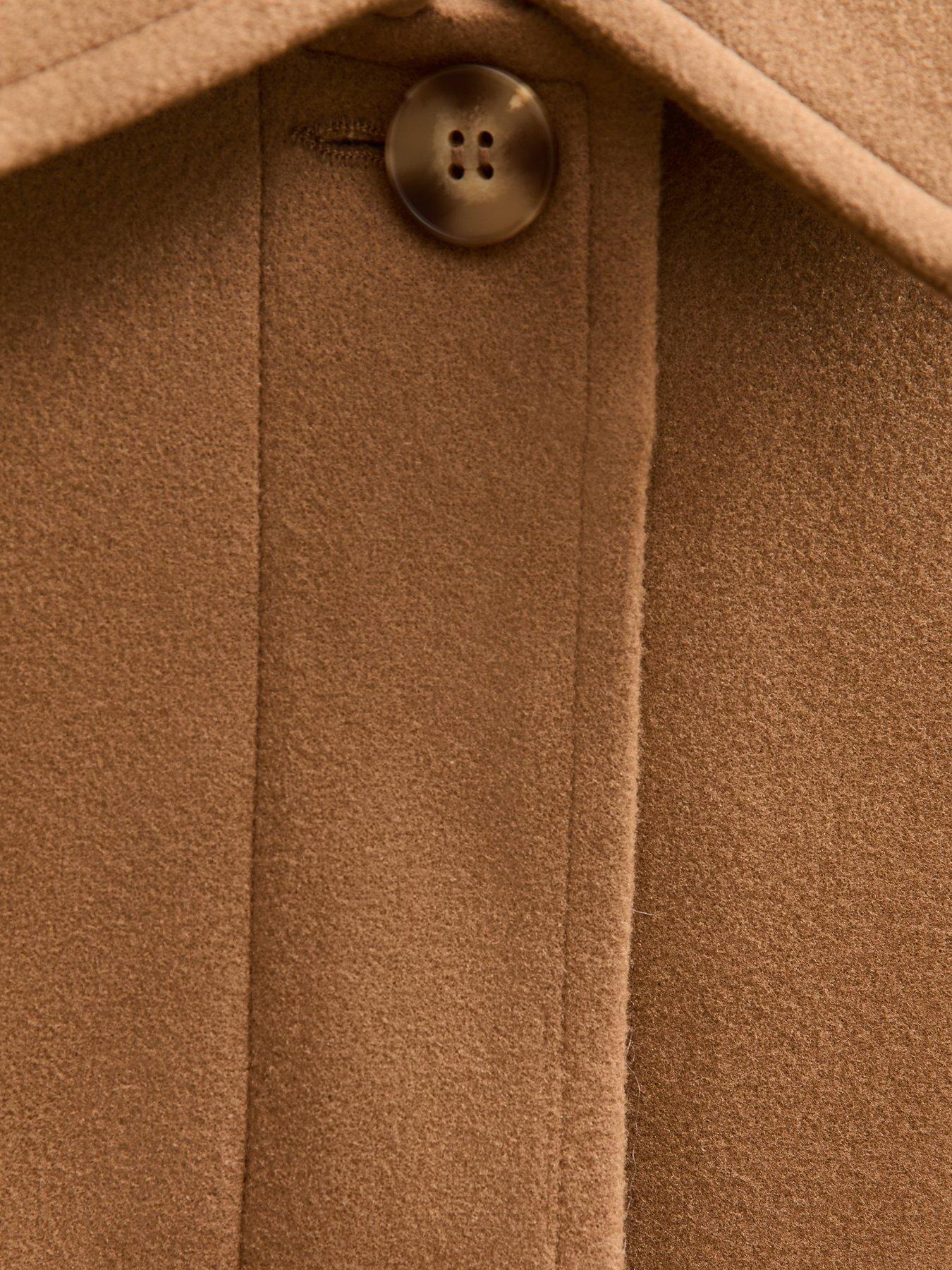 Image 5 of 5 of New Look Button Front Belted Midi Coat - Brown