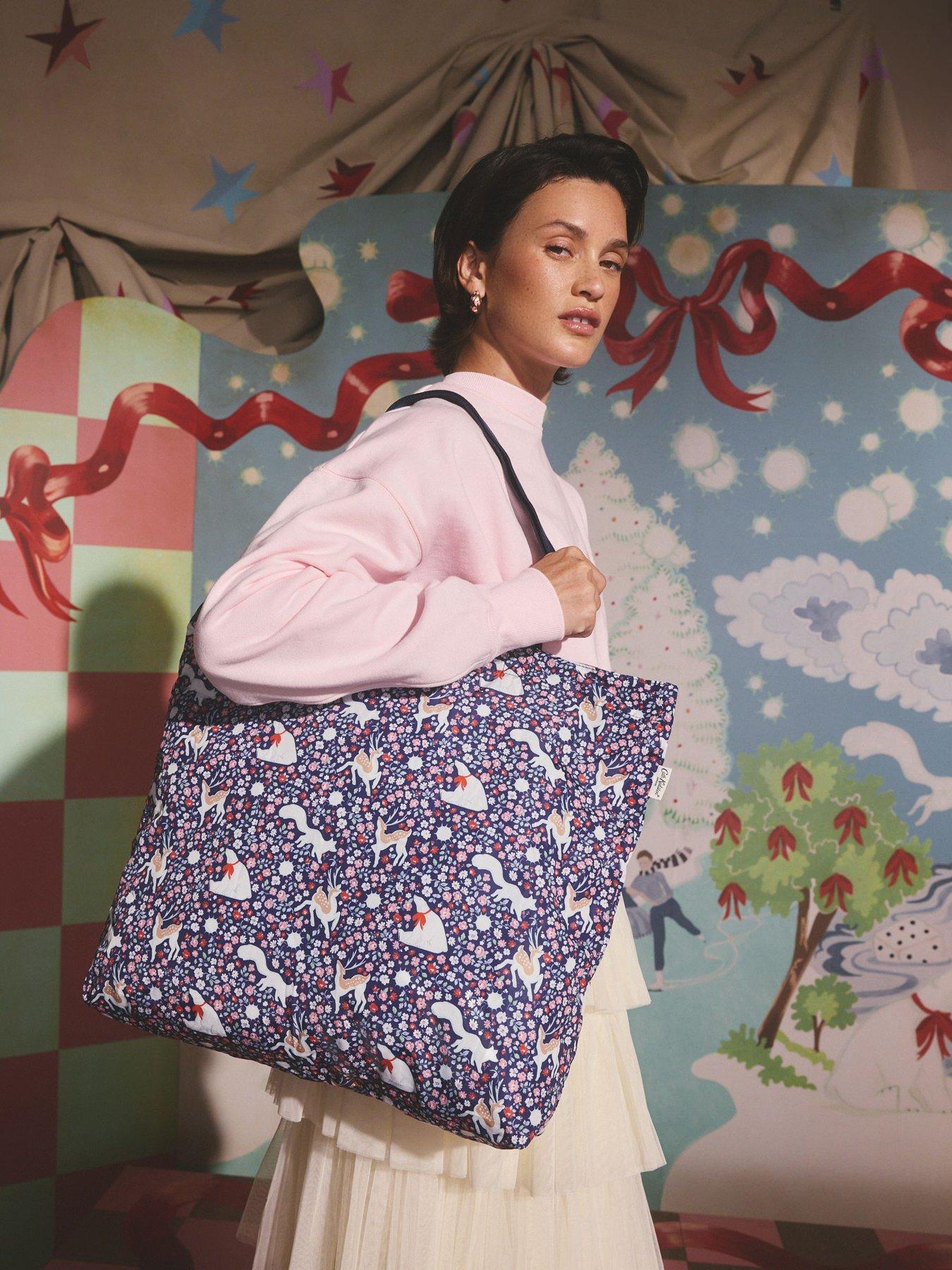  image of cath-kidston-polar-ditsy-large-foldaway-tote-navy