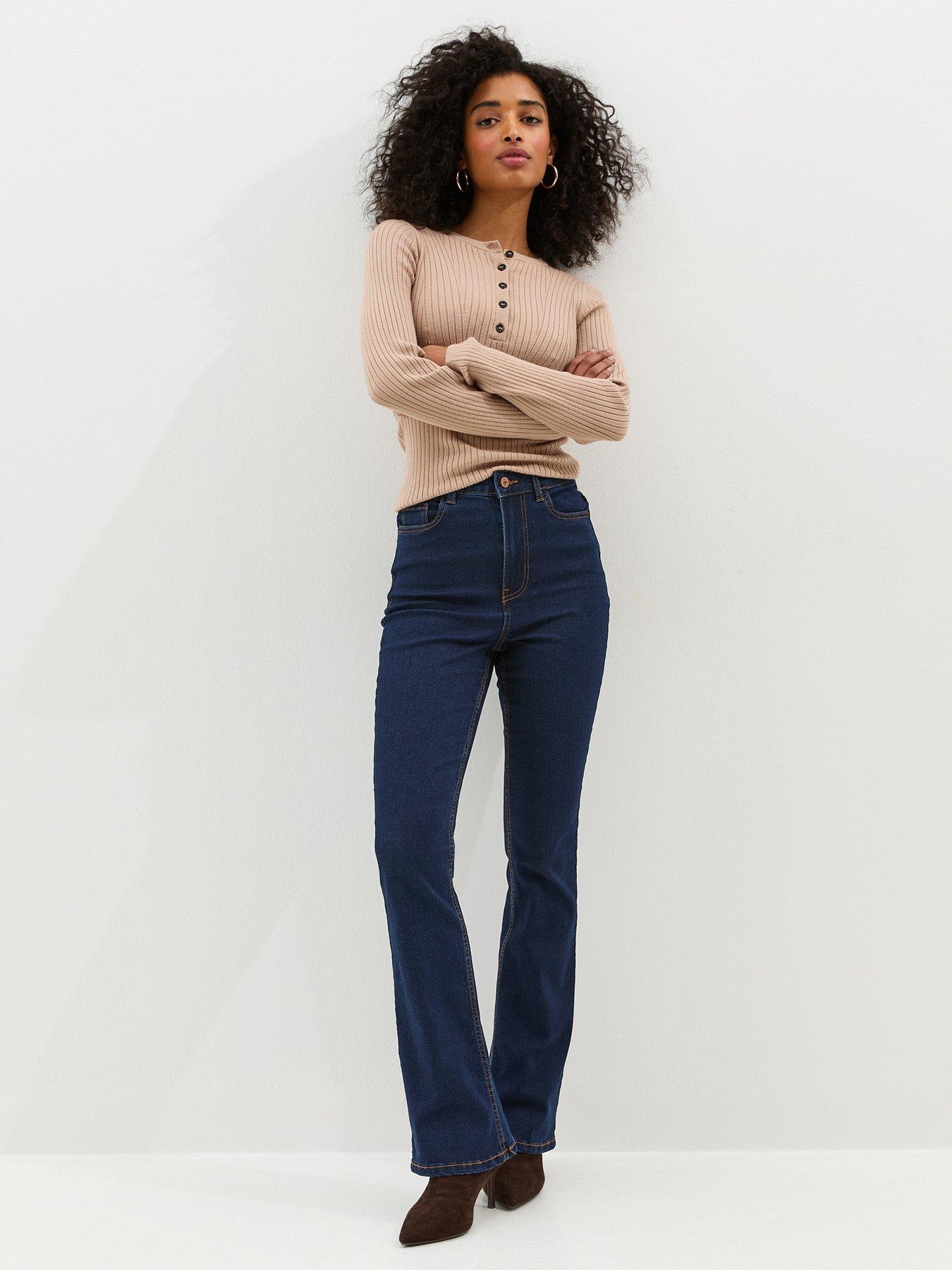 New Look Waist Enhance Quinn Bootcut Stretch Denim Jeans - Indigo Wash