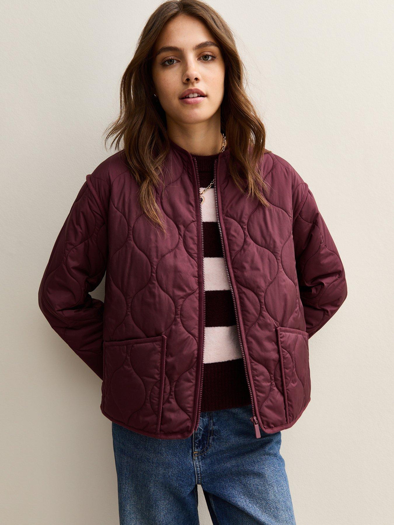  image of new-look-quilted-padded-jacket-burgundy