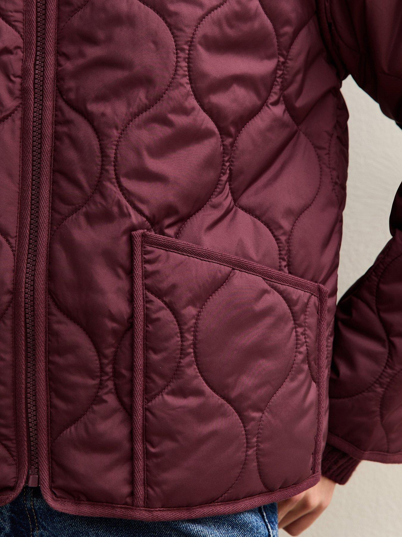 Image 4 of 5 of New Look Quilted Padded Jacket - Burgundy