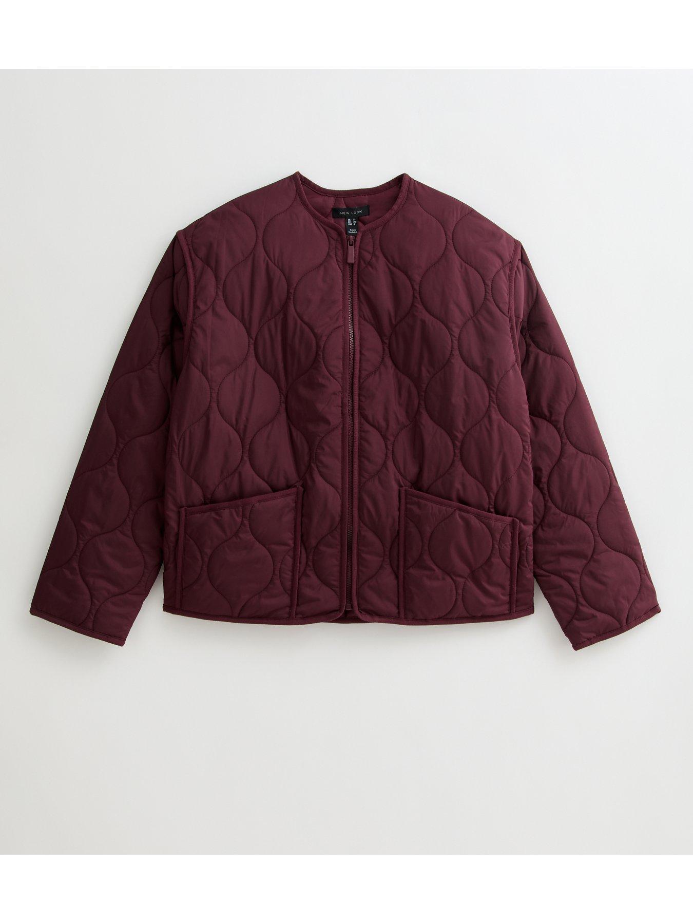 Image 5 of 5 of New Look Quilted Padded Jacket - Burgundy