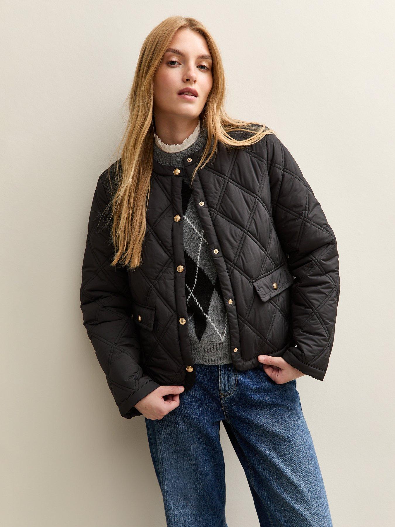 undefined Quilted Bomber Jacket - Black