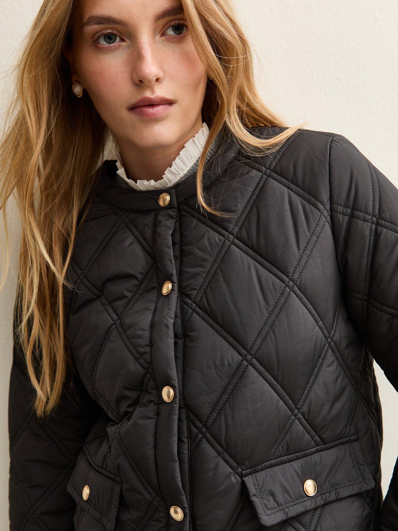 Image 4 of 4 of New Look Quilted Bomber Jacket - Black