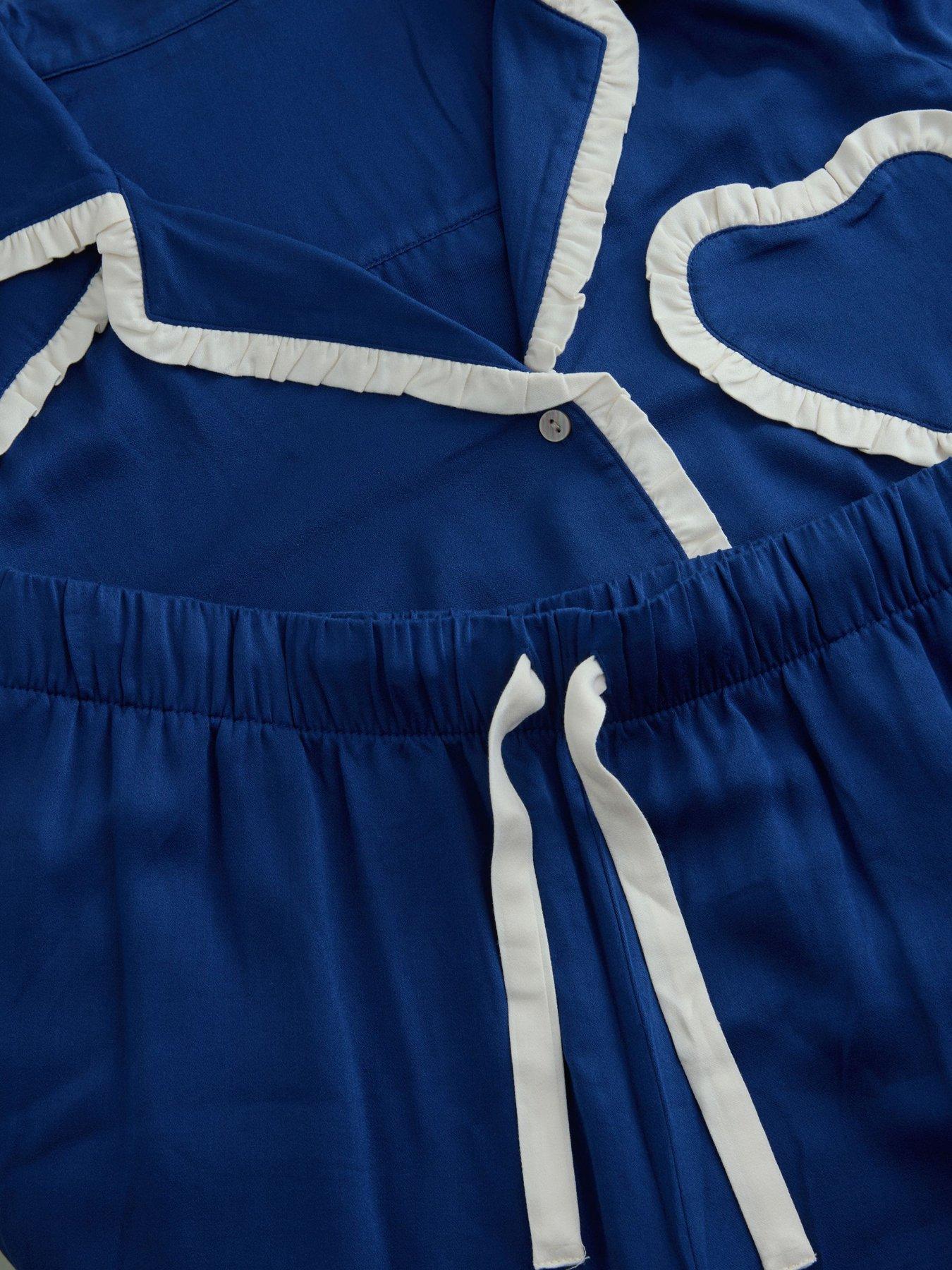  image of cath-kidston-frill-detail-heart-pyjama-set-navy