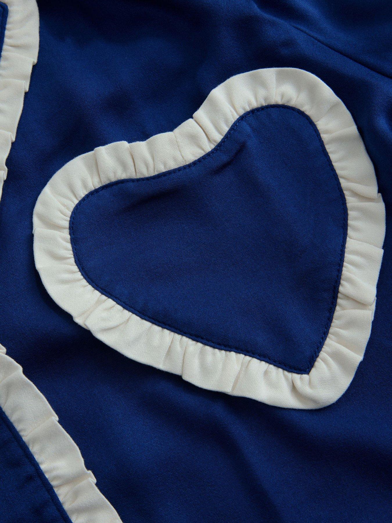  image of cath-kidston-frill-detail-heart-pyjama-set-navy