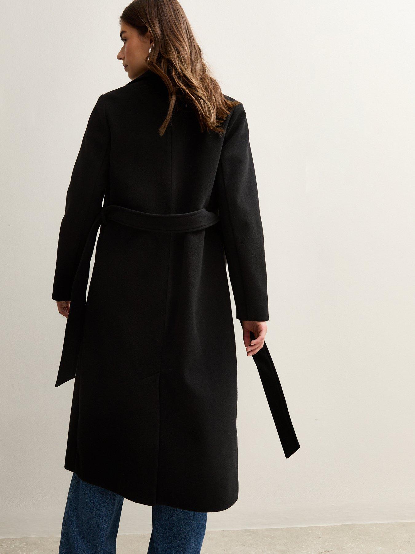  image of new-look-unlined-longline-belted-coat-black