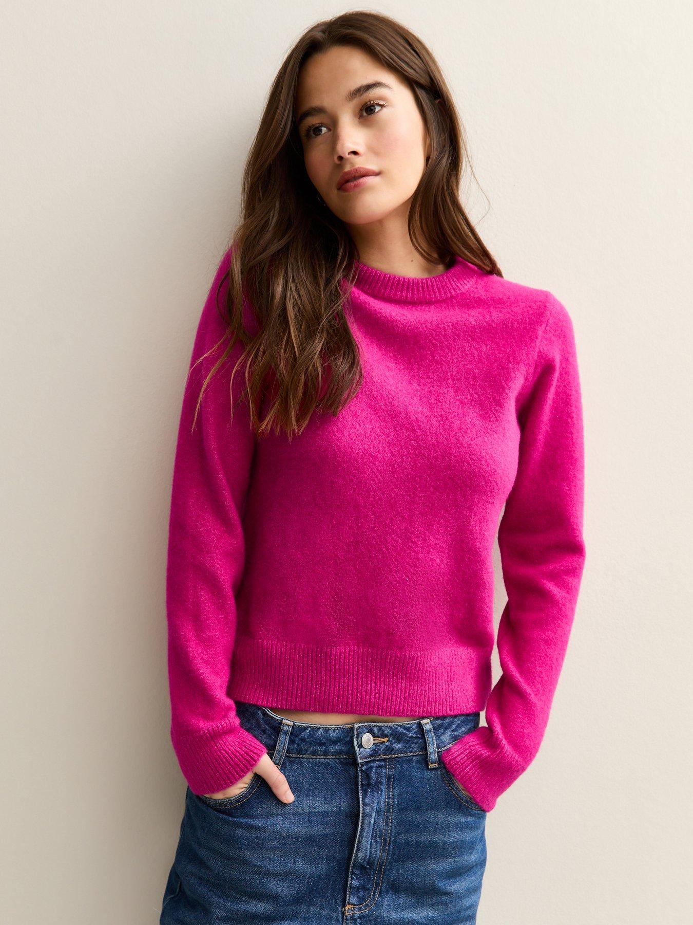 undefined Dark Pink Crew Neck Jumper