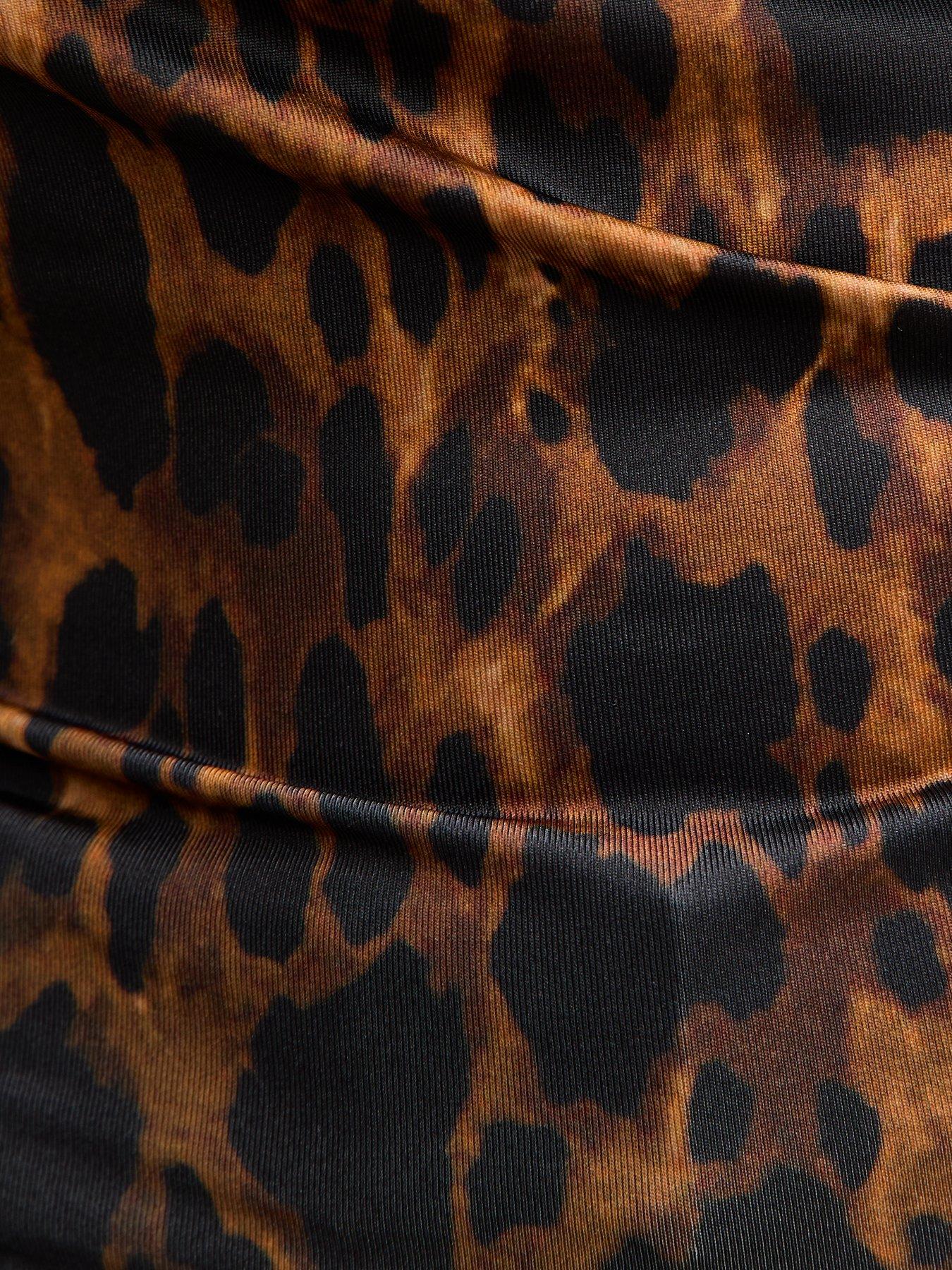 Image 5 of 5 of New Look Leopard Print Off The Shoulder Top - Brown