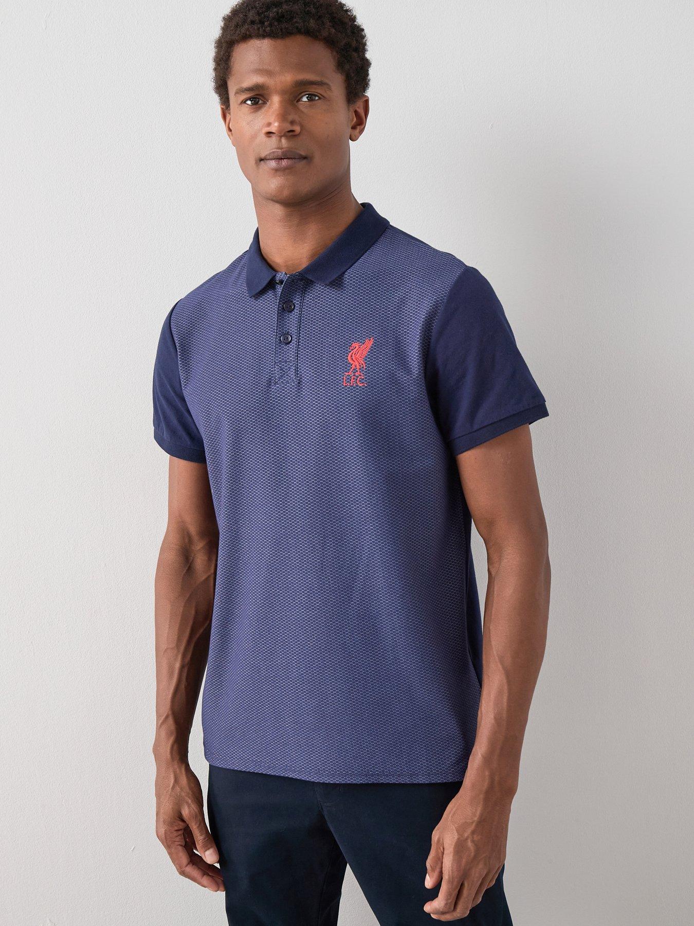 Liverpool FC LFC Honeycomb Polo Shirt - Navy